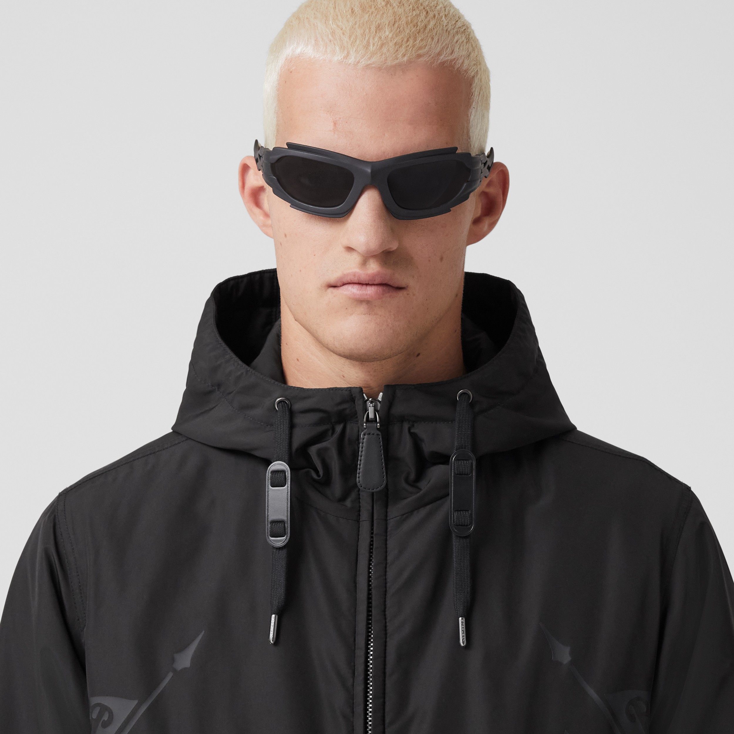 EKD Print Hooded Jacket in Black - Men | Burberry® Official - 2