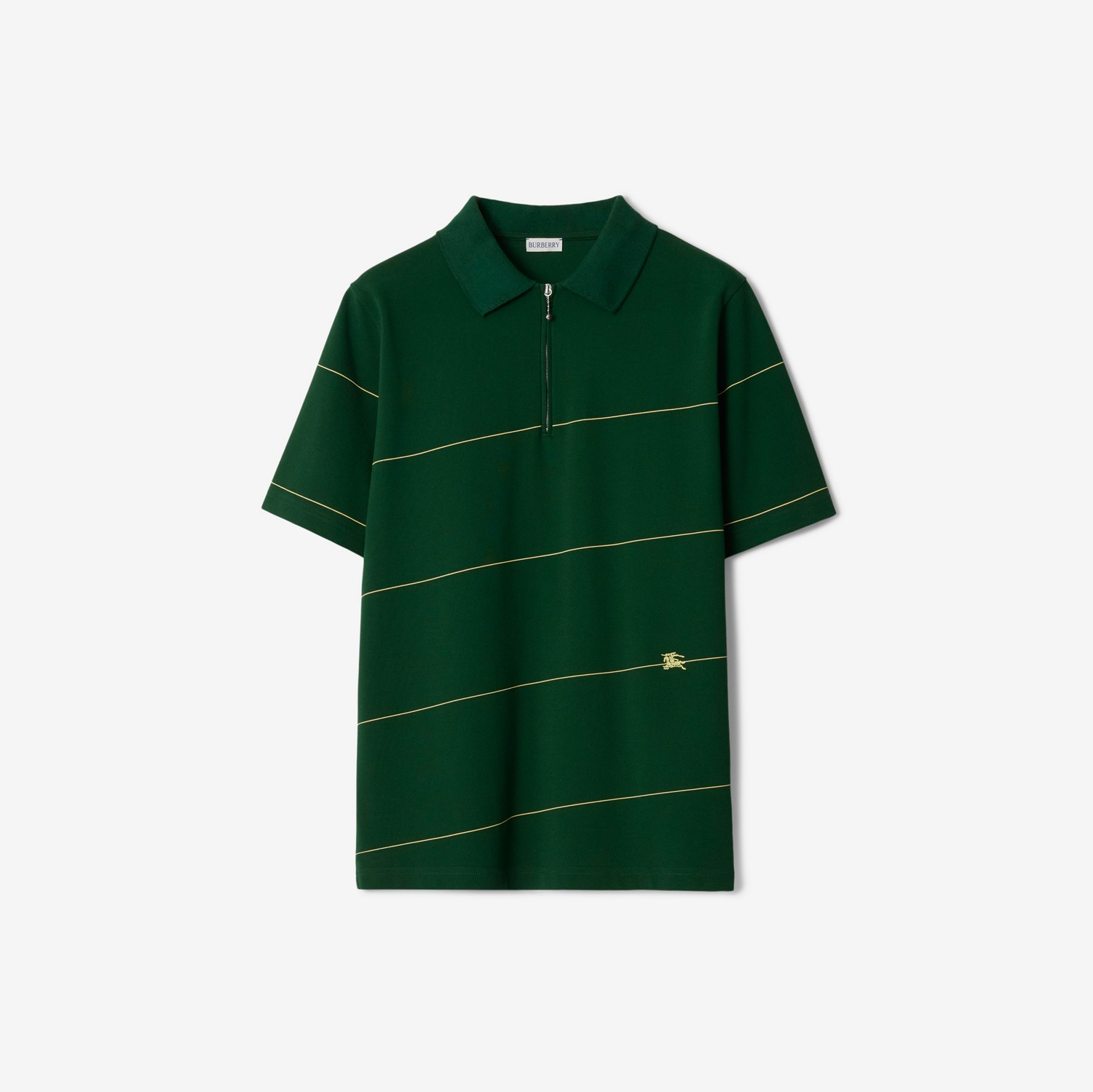 Striped Cotton Polo Shirt in Ivy - Men | Burberry® Official