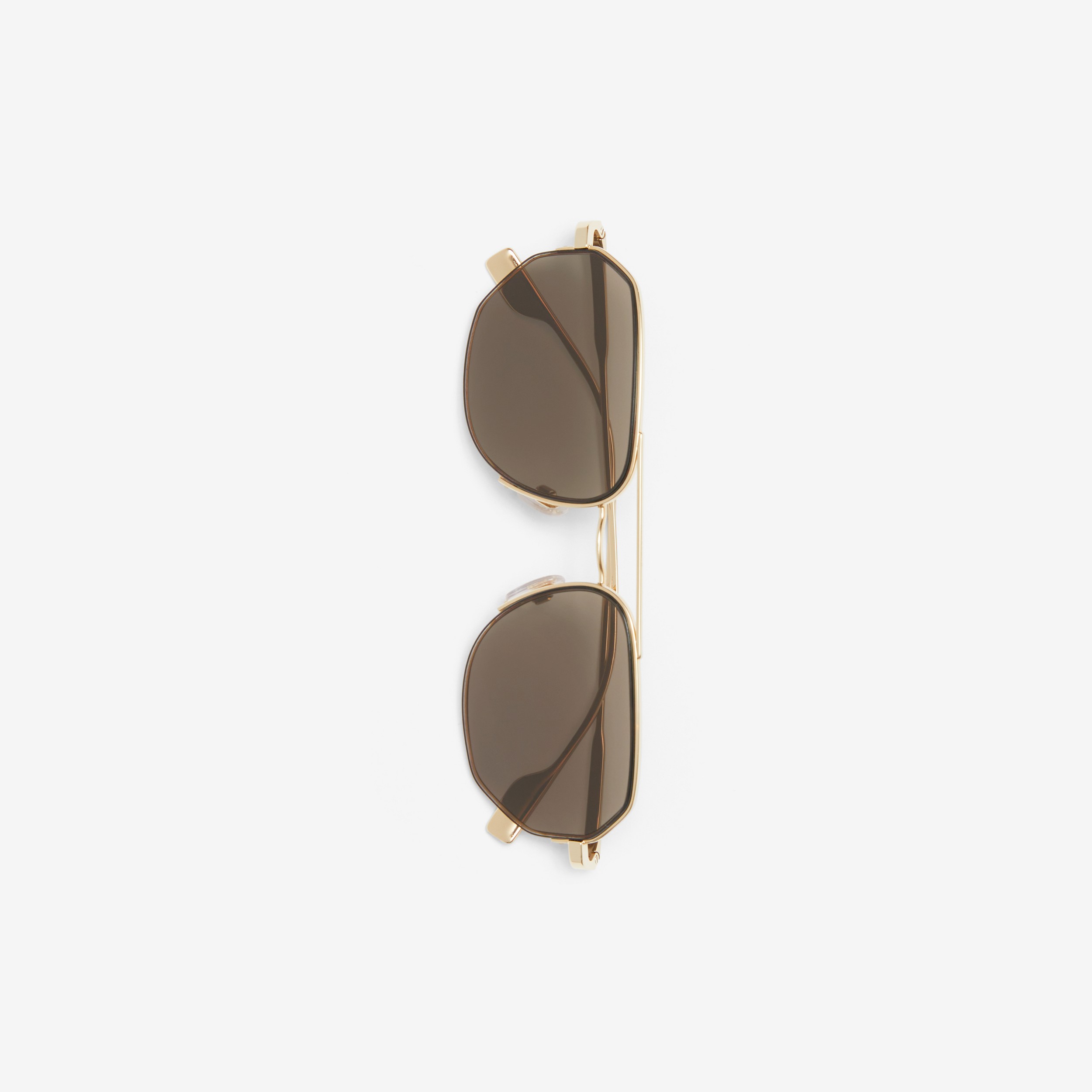 Geometric Frame Sunglasses in Golden Brown - Men | Burberry® Official - 2