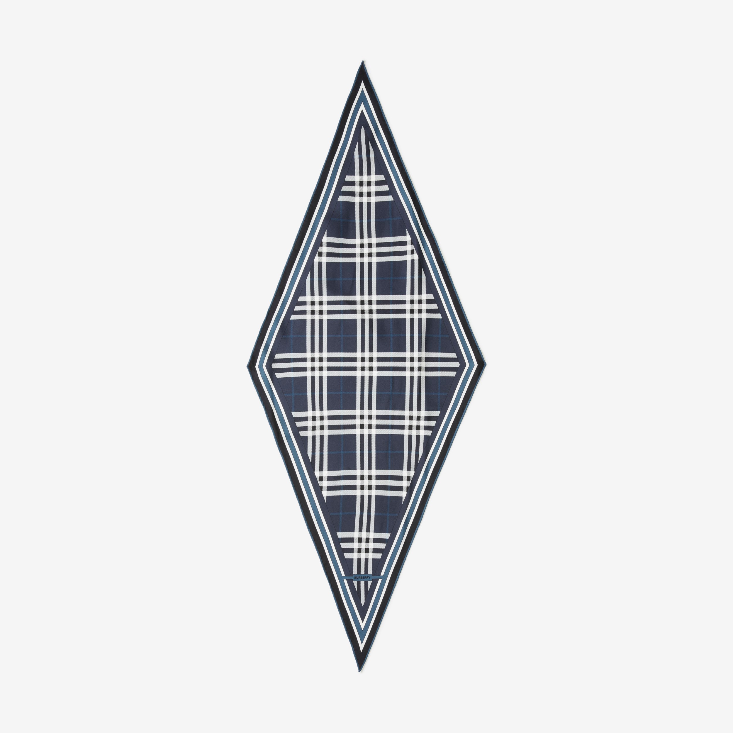 Montage Print Silk Diamond-shaped Scarf in Dark Charcoal Blue | Burberry® Official - 2