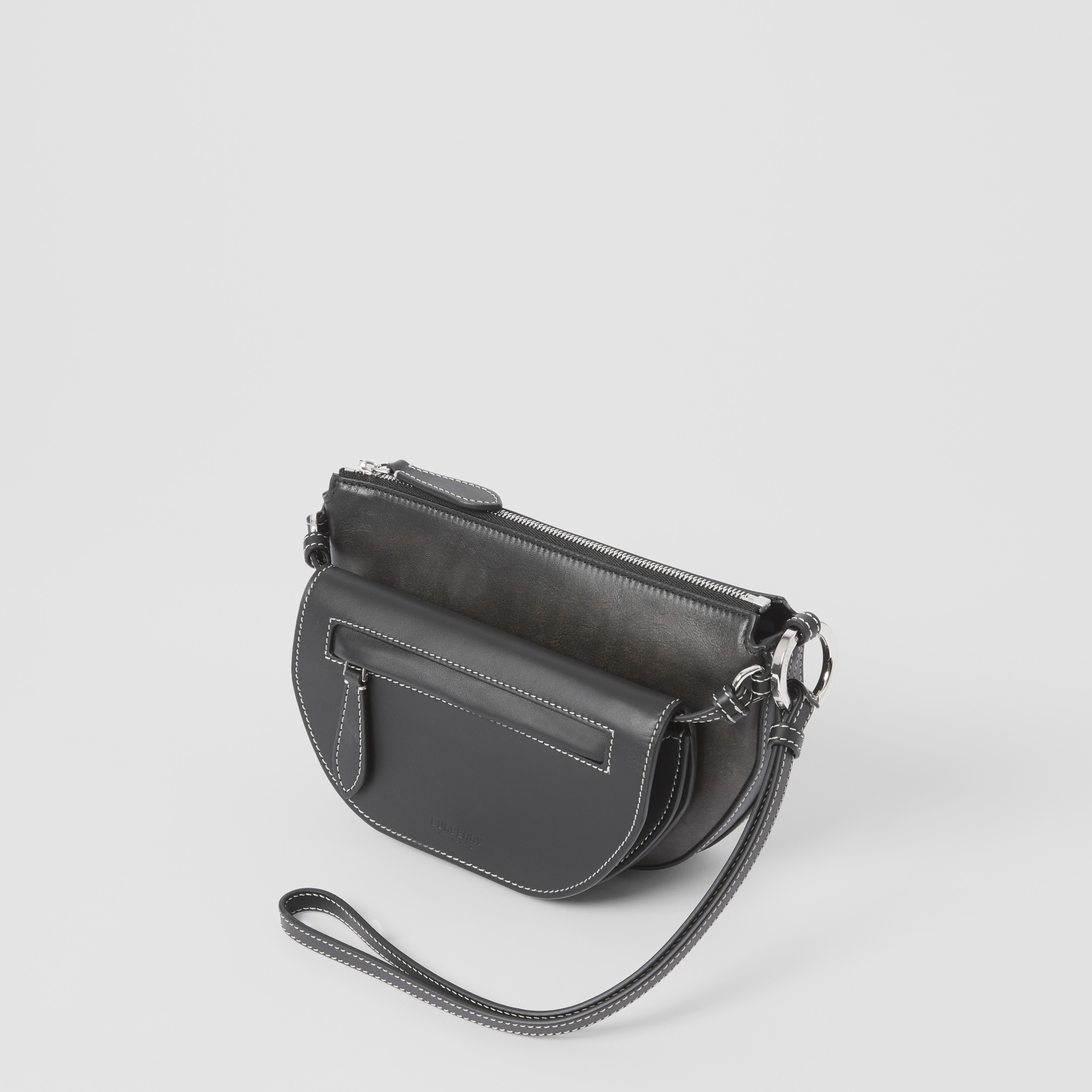 Mini Leather Double Olympia Bag in Black - Women | Burberry United States