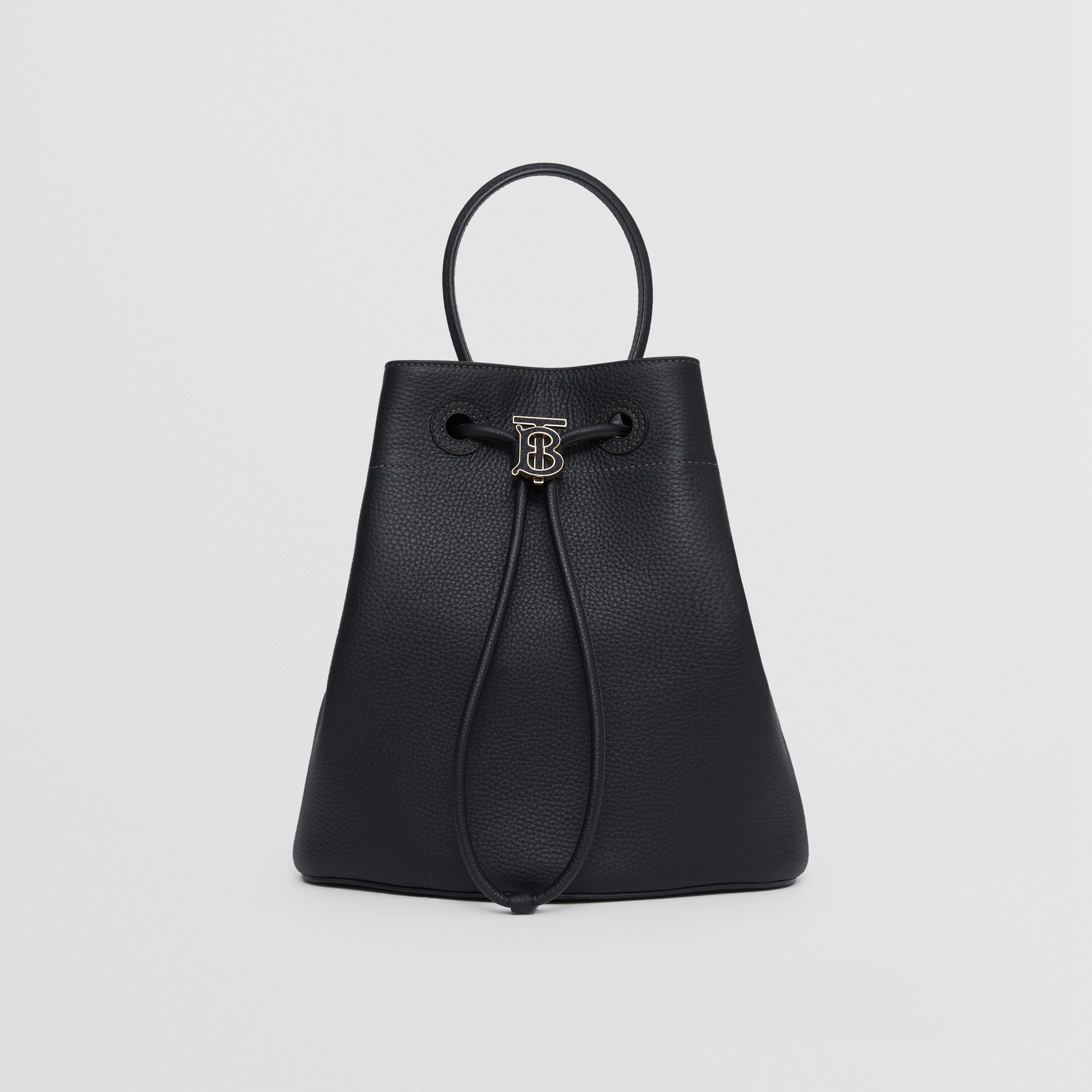 Small Grainy Leather TB Bucket Bag in Black - Women | Burberry® Official