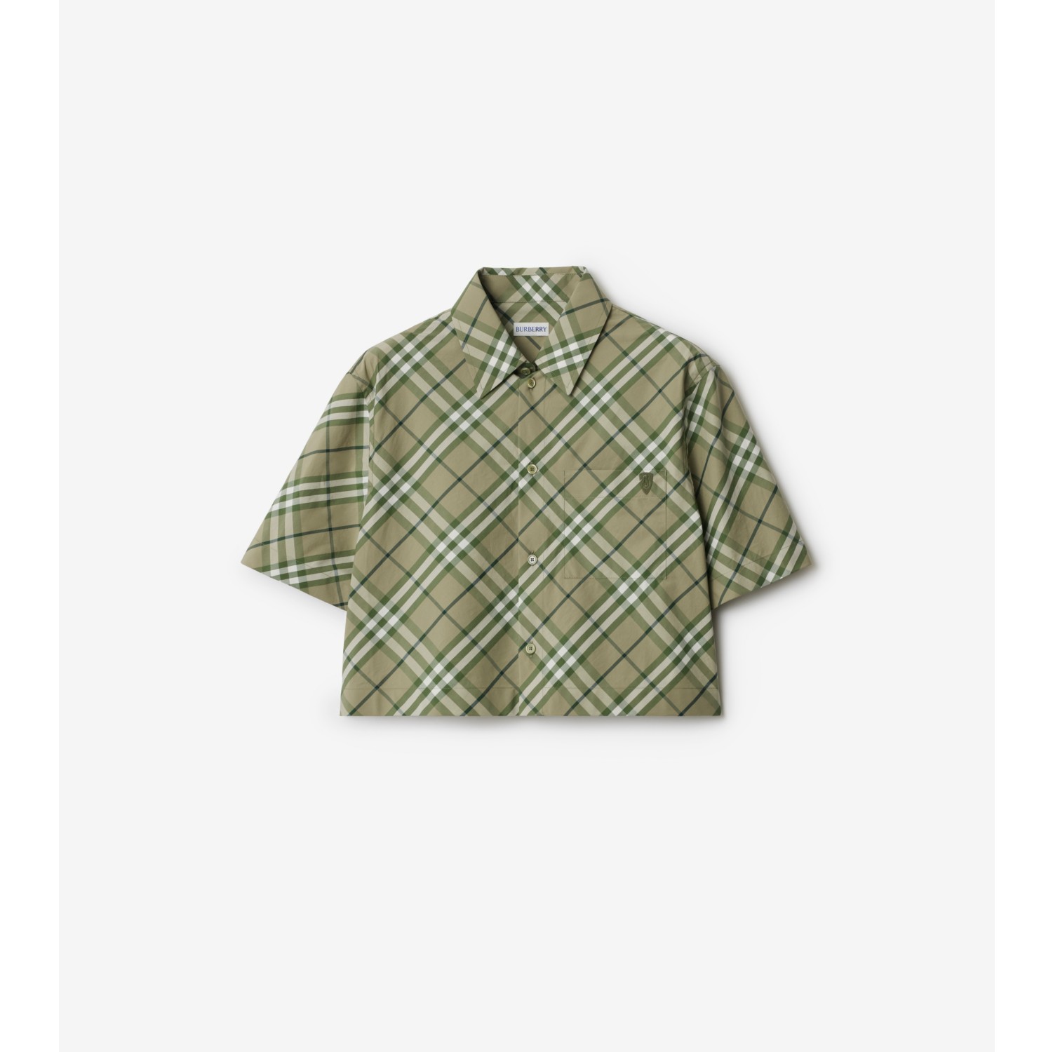 Cropped Check Cotton Shirt