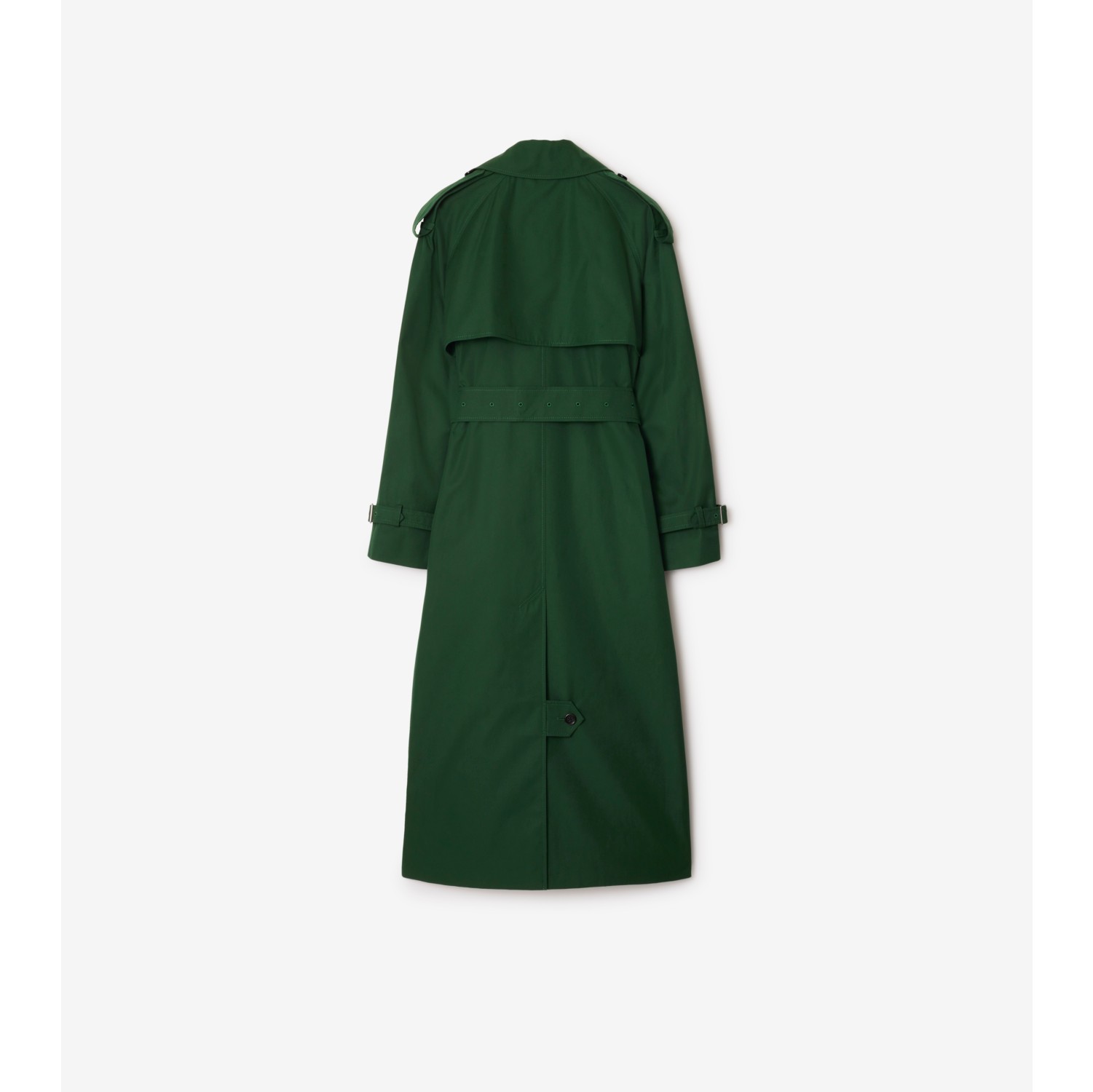 Long Highgrove Castleford Trench Coat in Ivy - Women, Cotton Gabardine | Burberry® Official