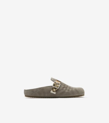 Check Suede Urchin Clogs in Chino grey - Men | Burberry® Official