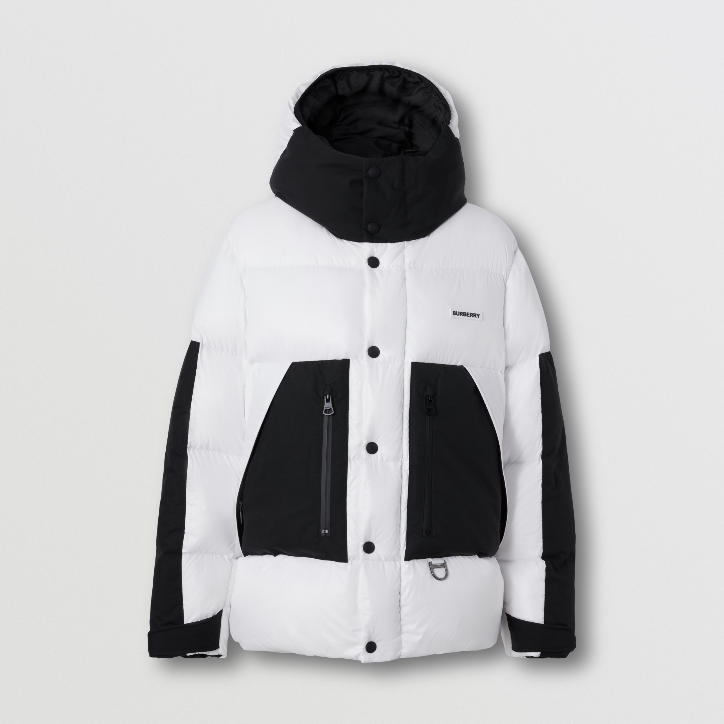 burberry logo graphic hooded puffer jacket