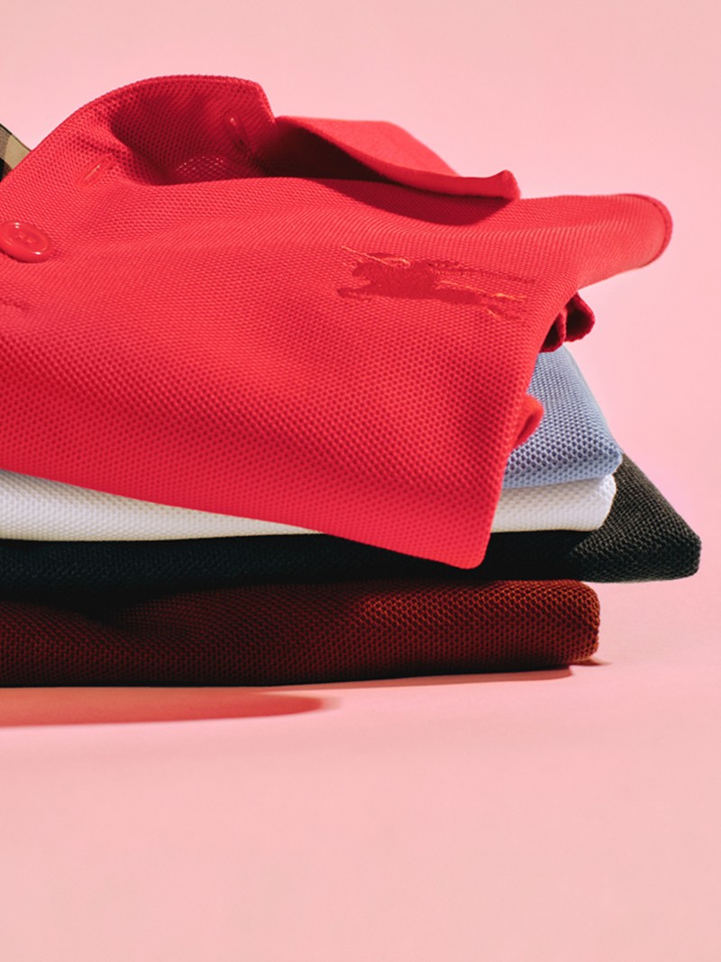 Pile de polos Burberry avec EKD et détails Check