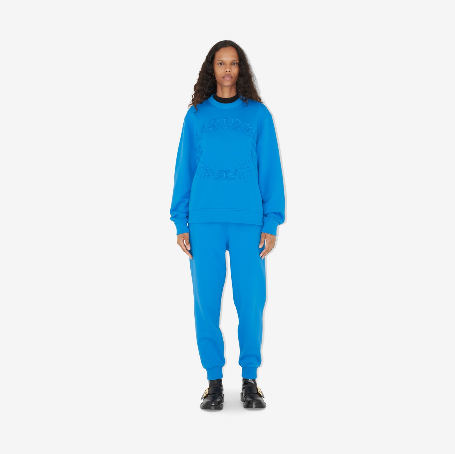 Pantalon de jogging en coton avec lettre brodée (Bleu Vif) - Femme | Site officiel Burberry®
