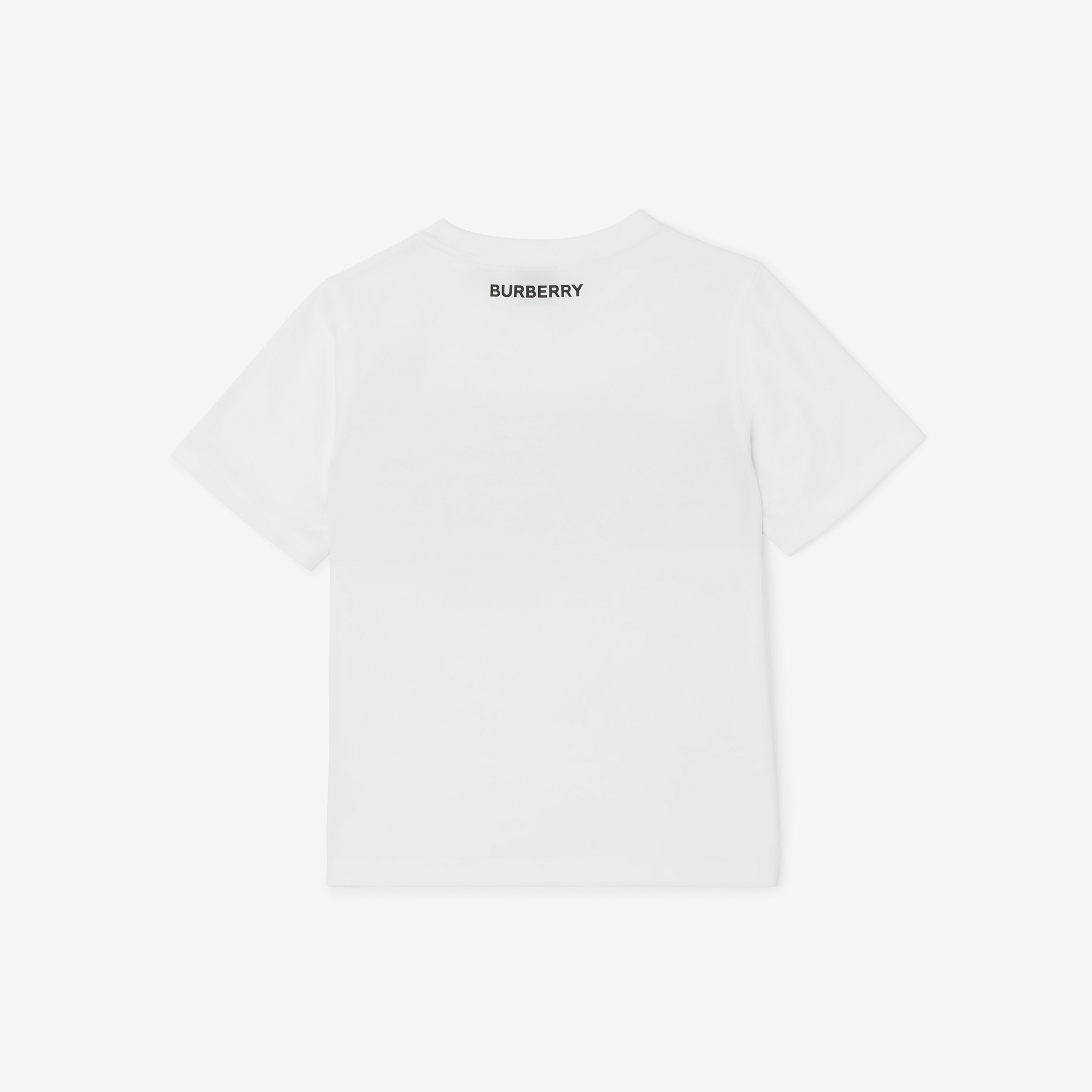 빈티지 체크 패널 코튼 티셔츠 (화이트) | Burberry® - 2