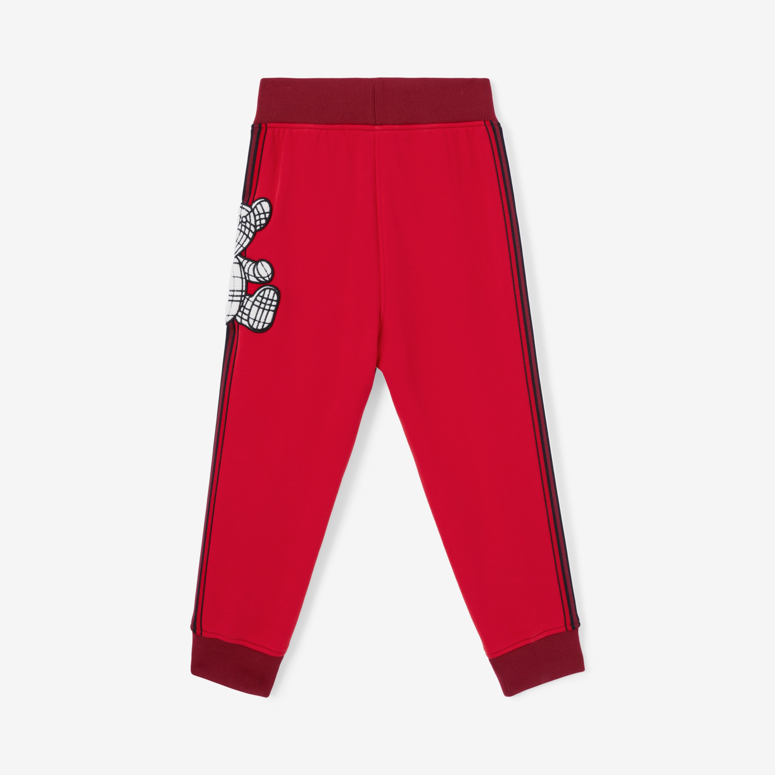 Pantaloni da jogging in cotone bicolore con applicazione orsetto Thomas (Rosso Granato Intenso) | Sito ufficiale Burberry® - 2