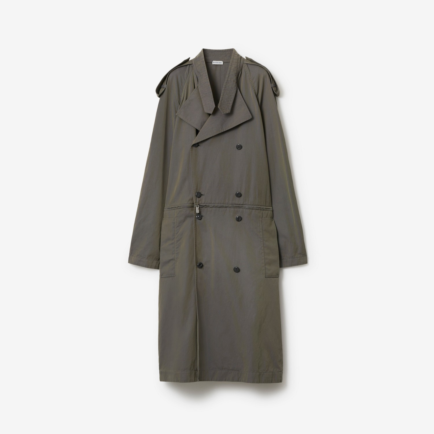 Cotton Linen Trench Dress in Iron - Women | Burberry® Official