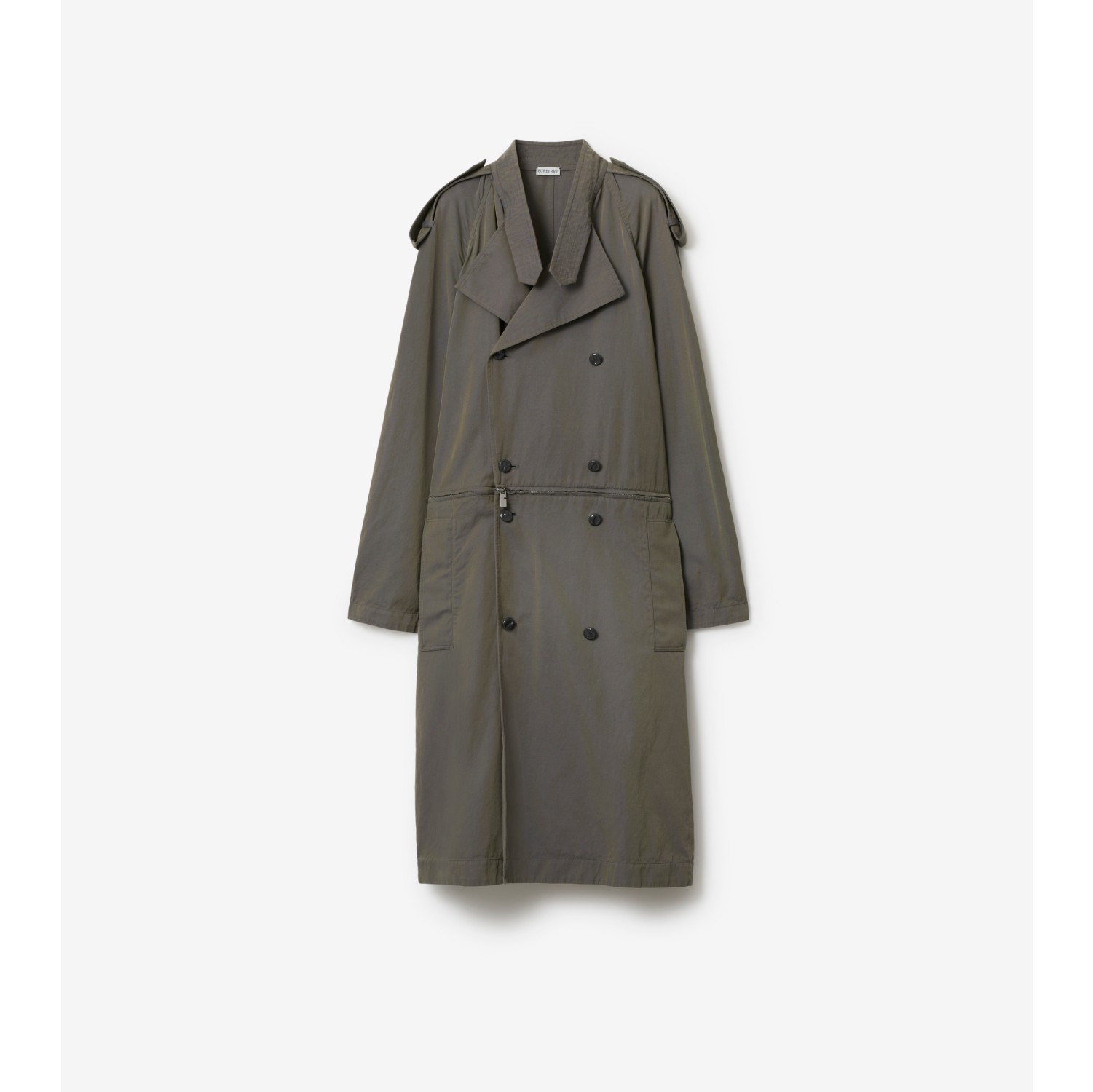 Abito trench in cotone e lino