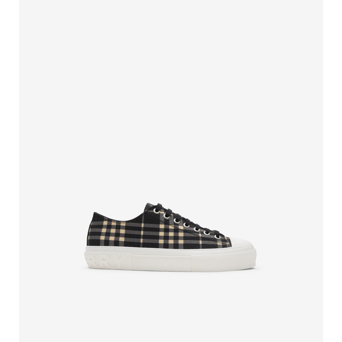 Burberry Checked Sneakers In Black/calico