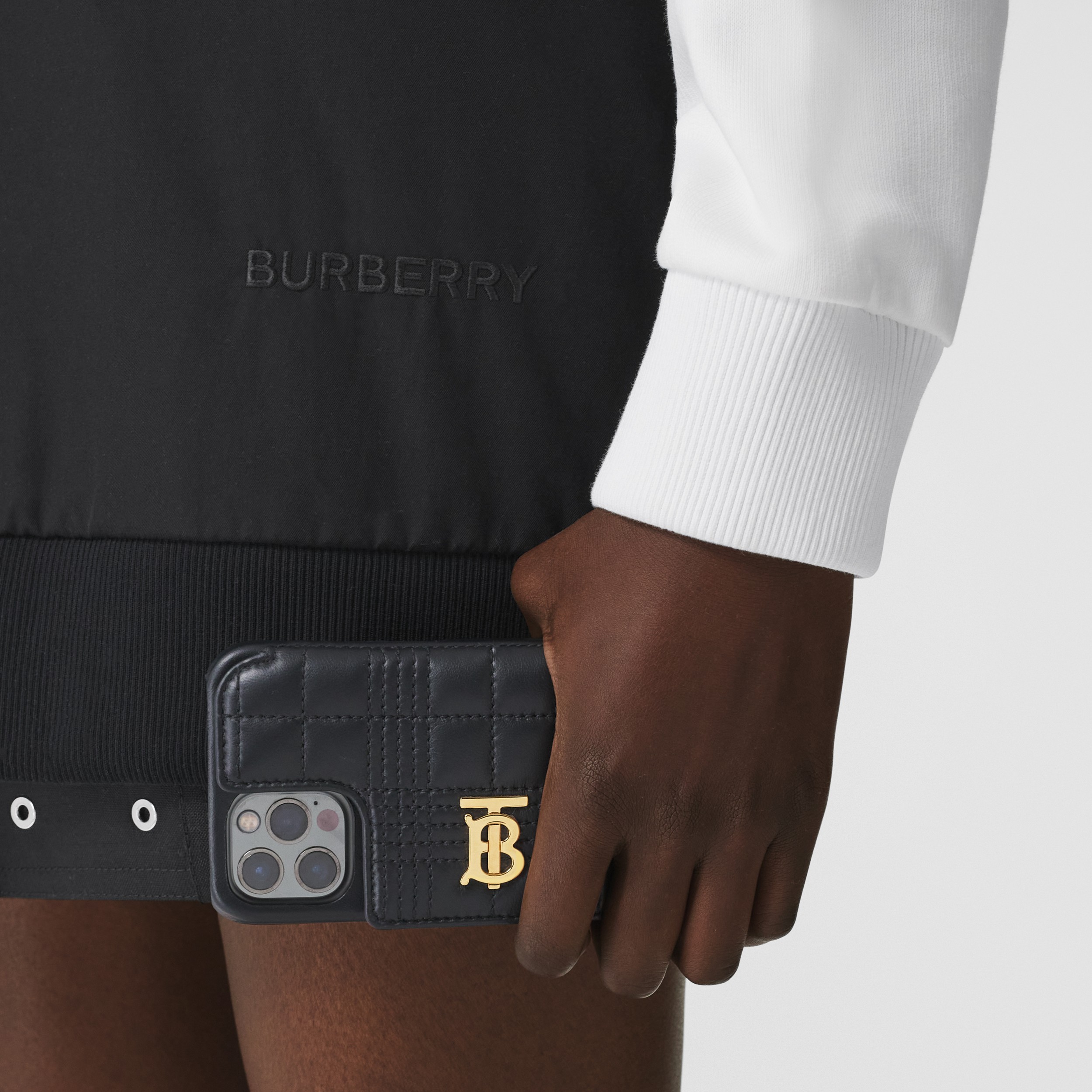 Quilted Lambskin Lola Phone Case with Strap in Black - Women | Burberry® Official - 3