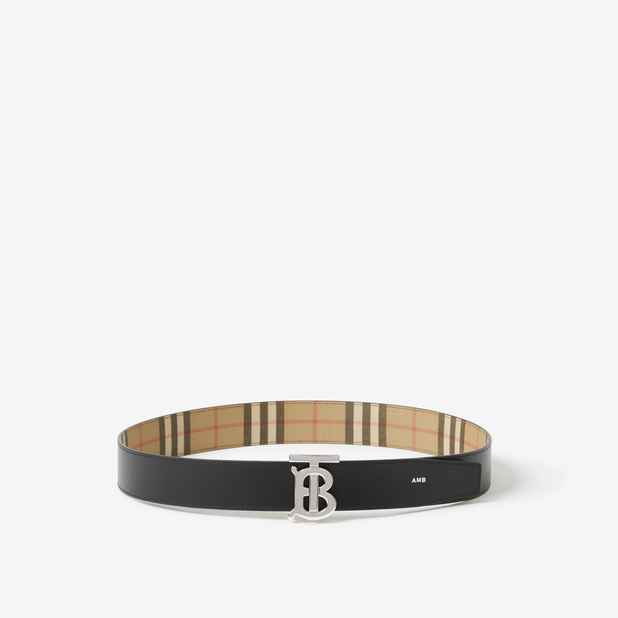 Reversible Monogram Motif Vintage Check Belt in Archive Beige/palladium |  Burberry® Official