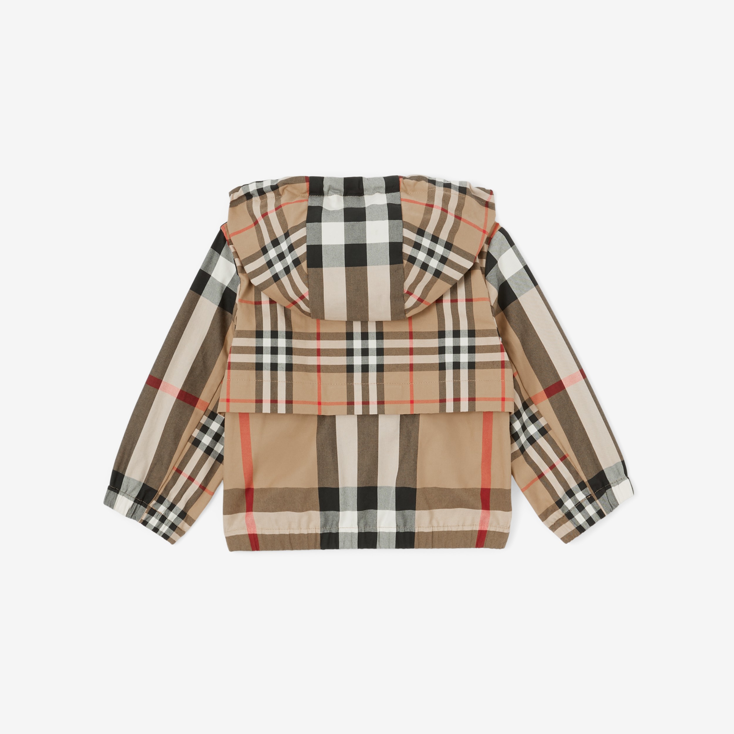컨트라스트 체크 코튼 후드 재킷 (아카이브 베이지) - 아동 | Burberry® - 2