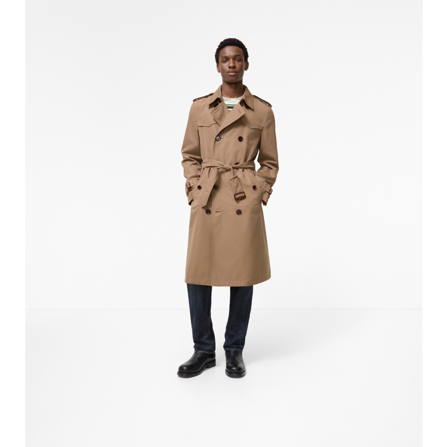 Langer Trenchcoat „Foxfield“ aus Seide und Baumwolle