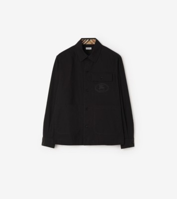 コットンオーバーシャツ (ブラック) - メンズ | Burberry®公式サイト