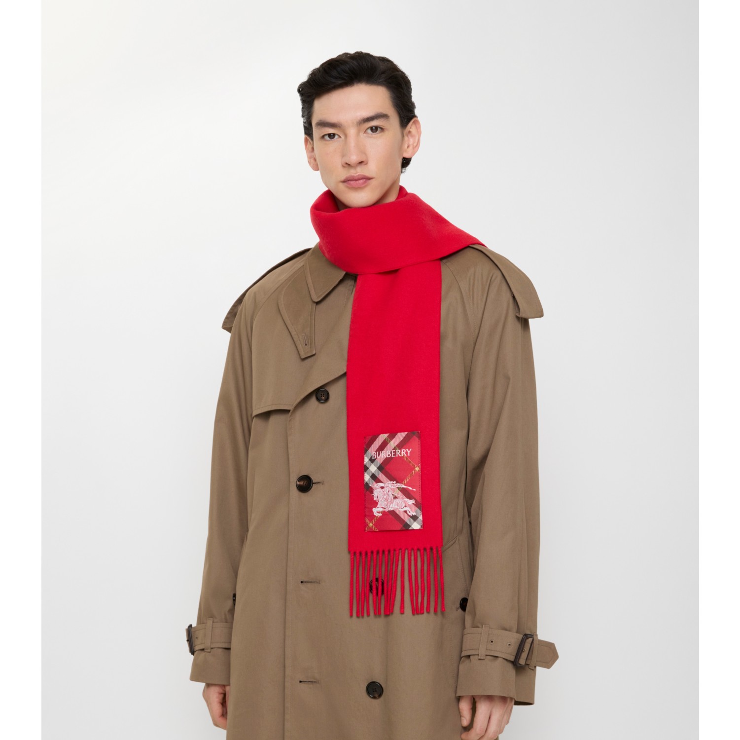 Check Label Cashmere Scarf