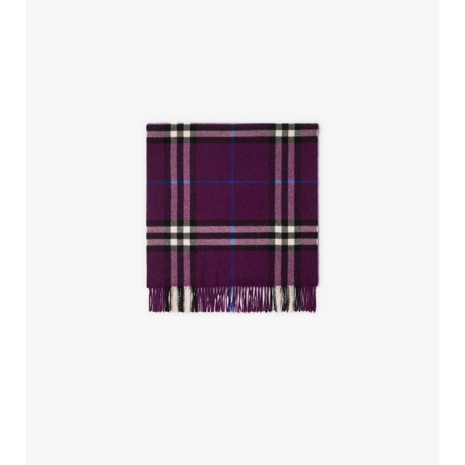 Wide Check Cashmere Scarf