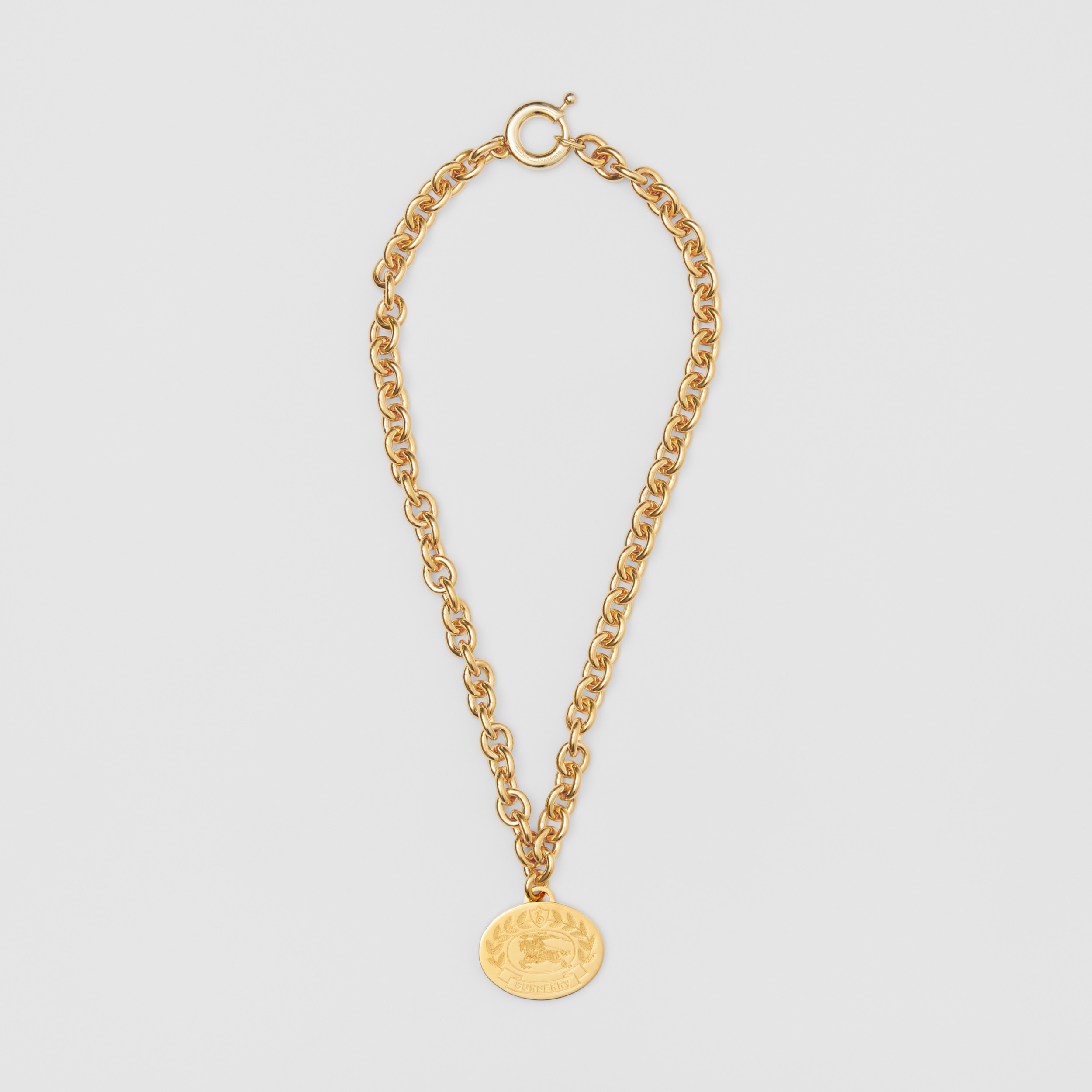 Engraved EKD Gold-plated Chain-link Necklace in Light - Women | Burberry®  Official