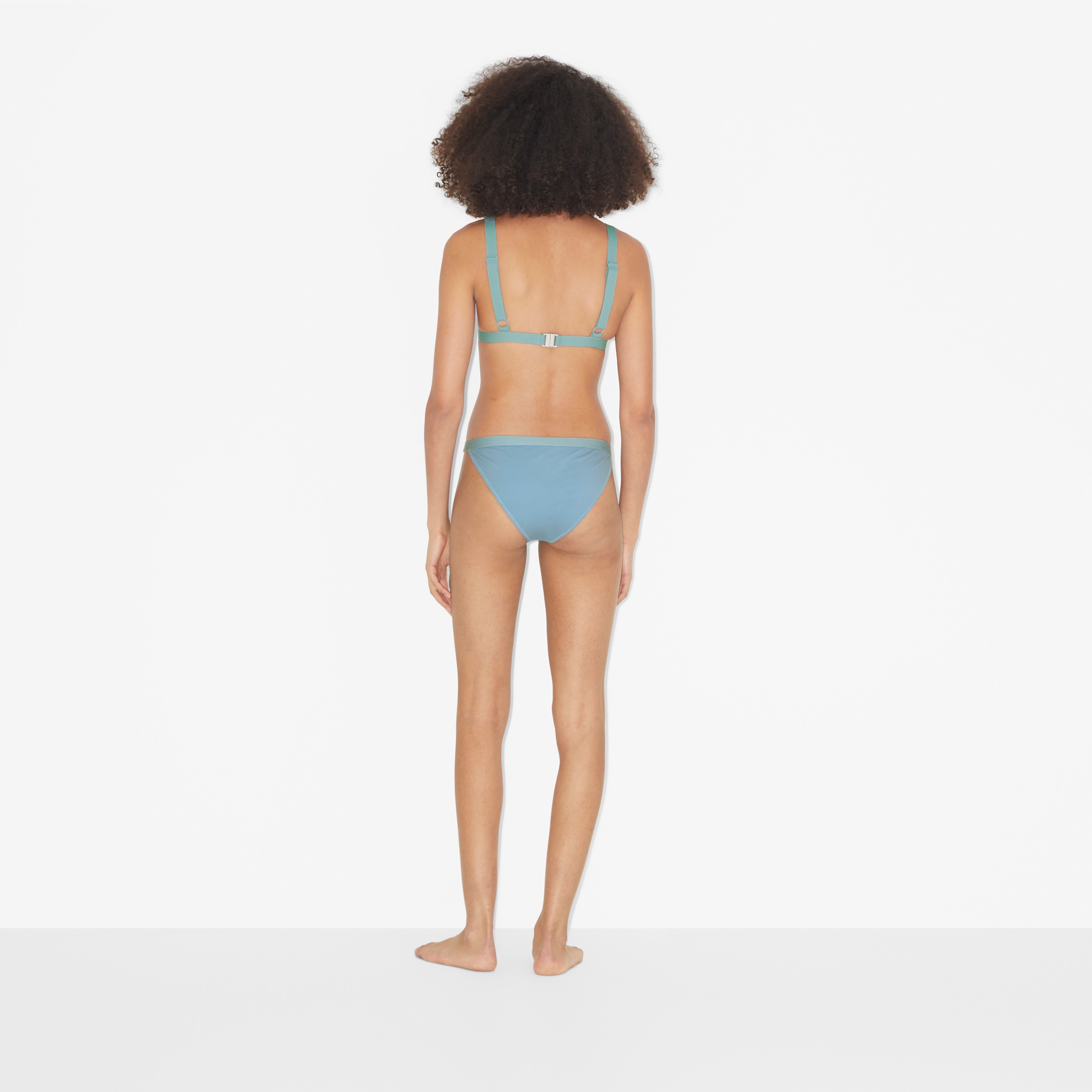 EKD Stretch Nylon Triangle Bikini in Cool Denim Blue - Women | Burberry® Official - 4