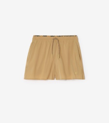Stretch Nylon Shorts in Beige - Women | Burberry® Official