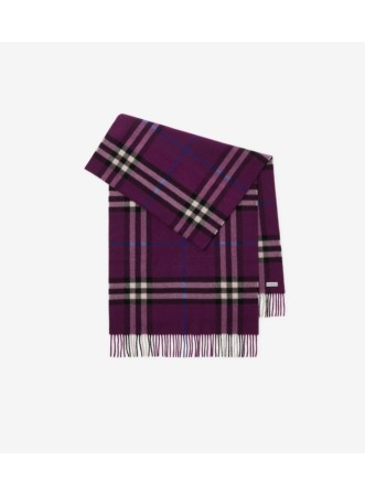 ワイド チェック カシミアスカーフ (ストーンベージュ) | Burberry