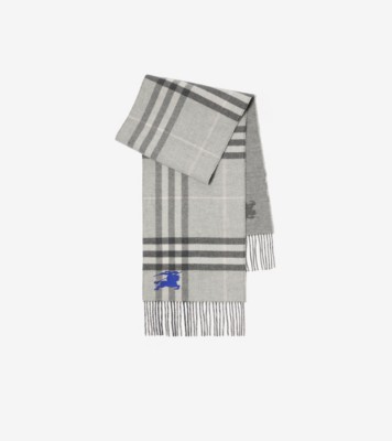 Reversible EKD Check Cashmere Scarf in Mitten grey | Burberry