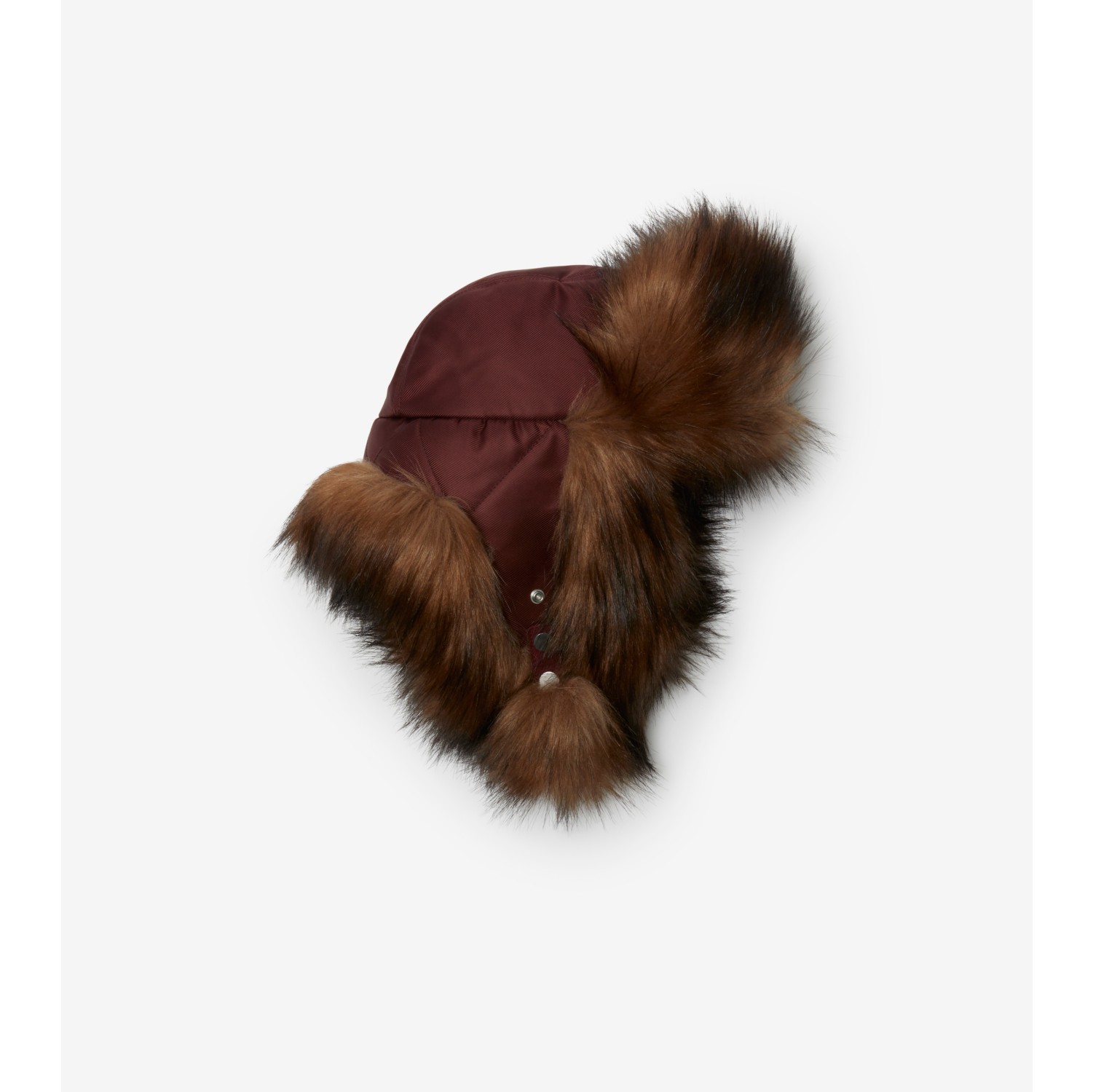 Nylon and Faux Fur Trapper Hat in Plum Burberry Official