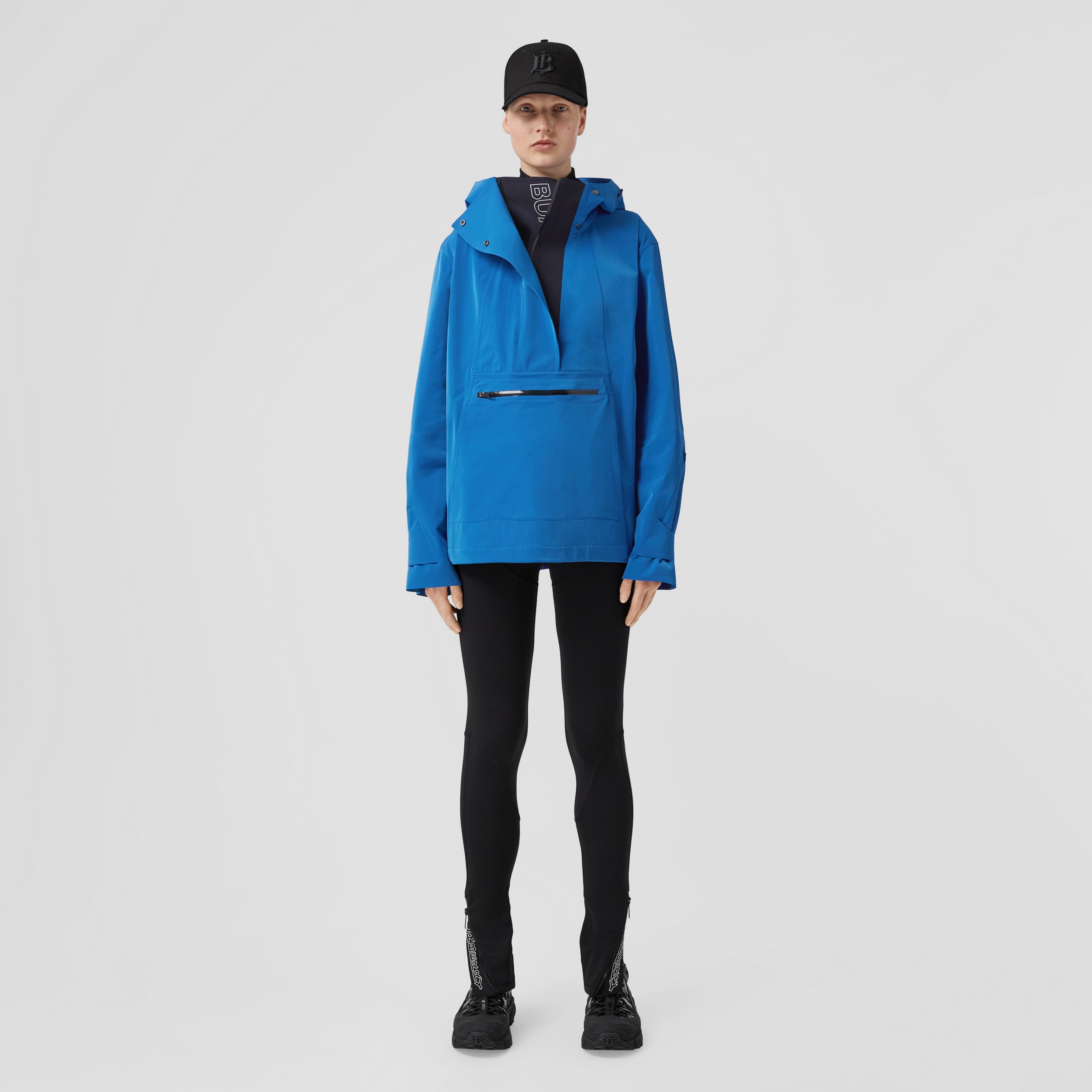 Jaqueta oversize com capuz e detalhe de logotipo (Azul Oceano Intenso) - Mulheres | Burberry® oficial - 1