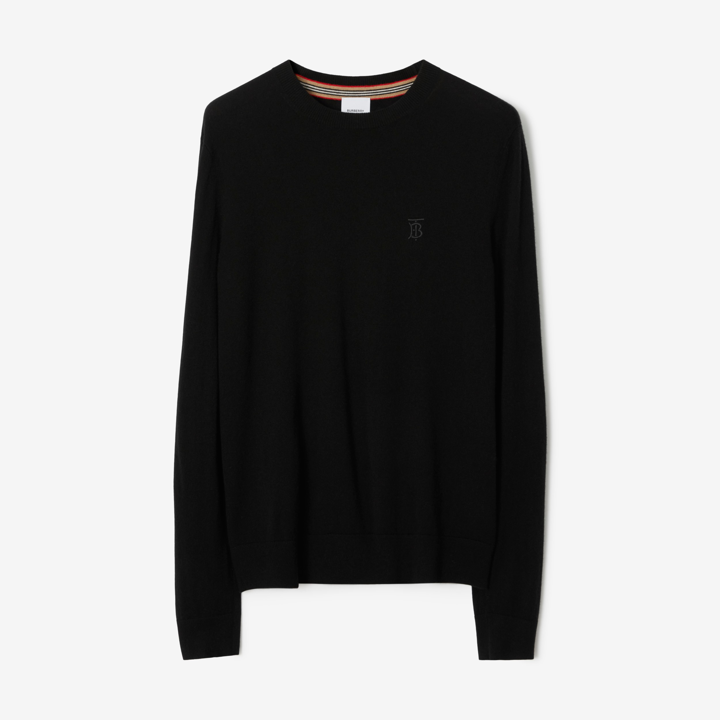 Monogram Motif Cashmere Sweater in Black - Men | Burberry® Official