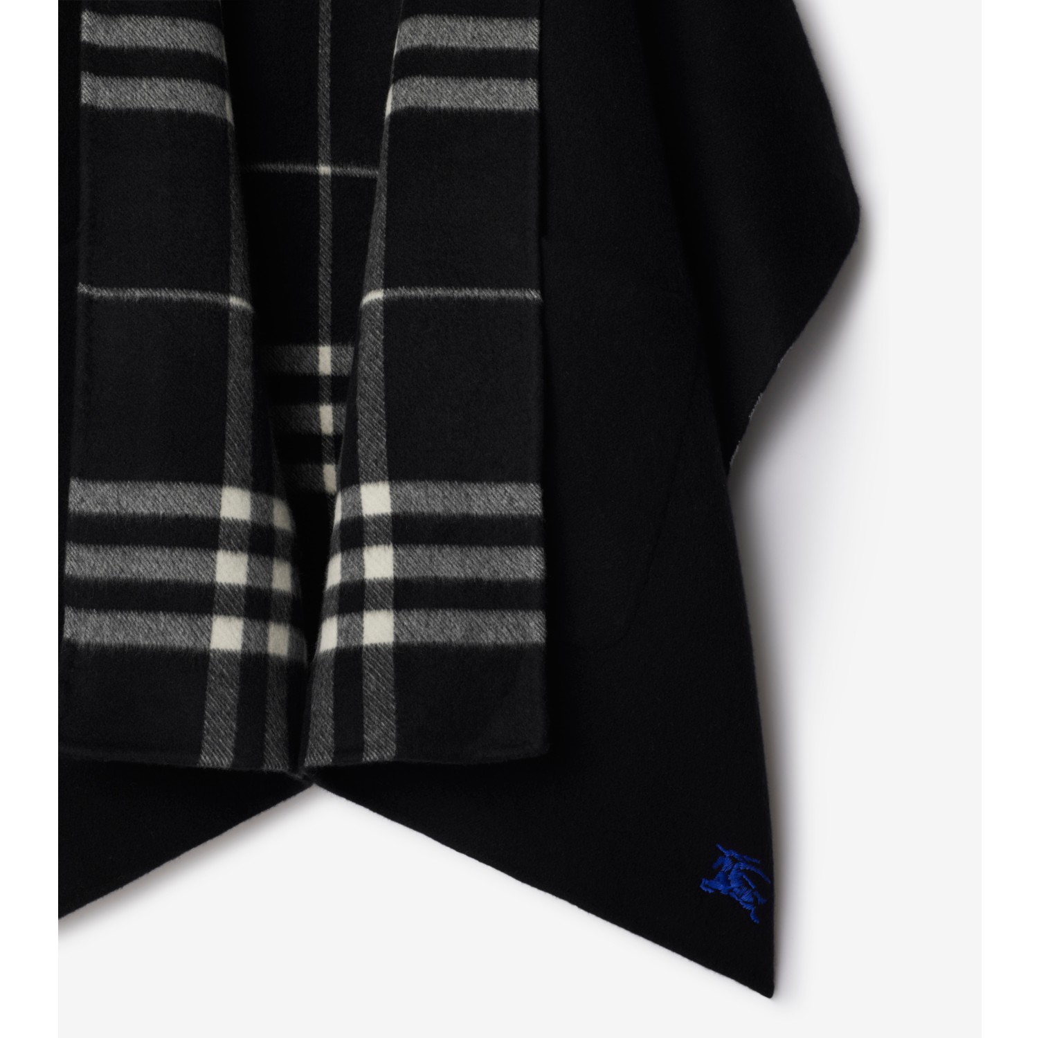 Reversible Check Cashmere Cape