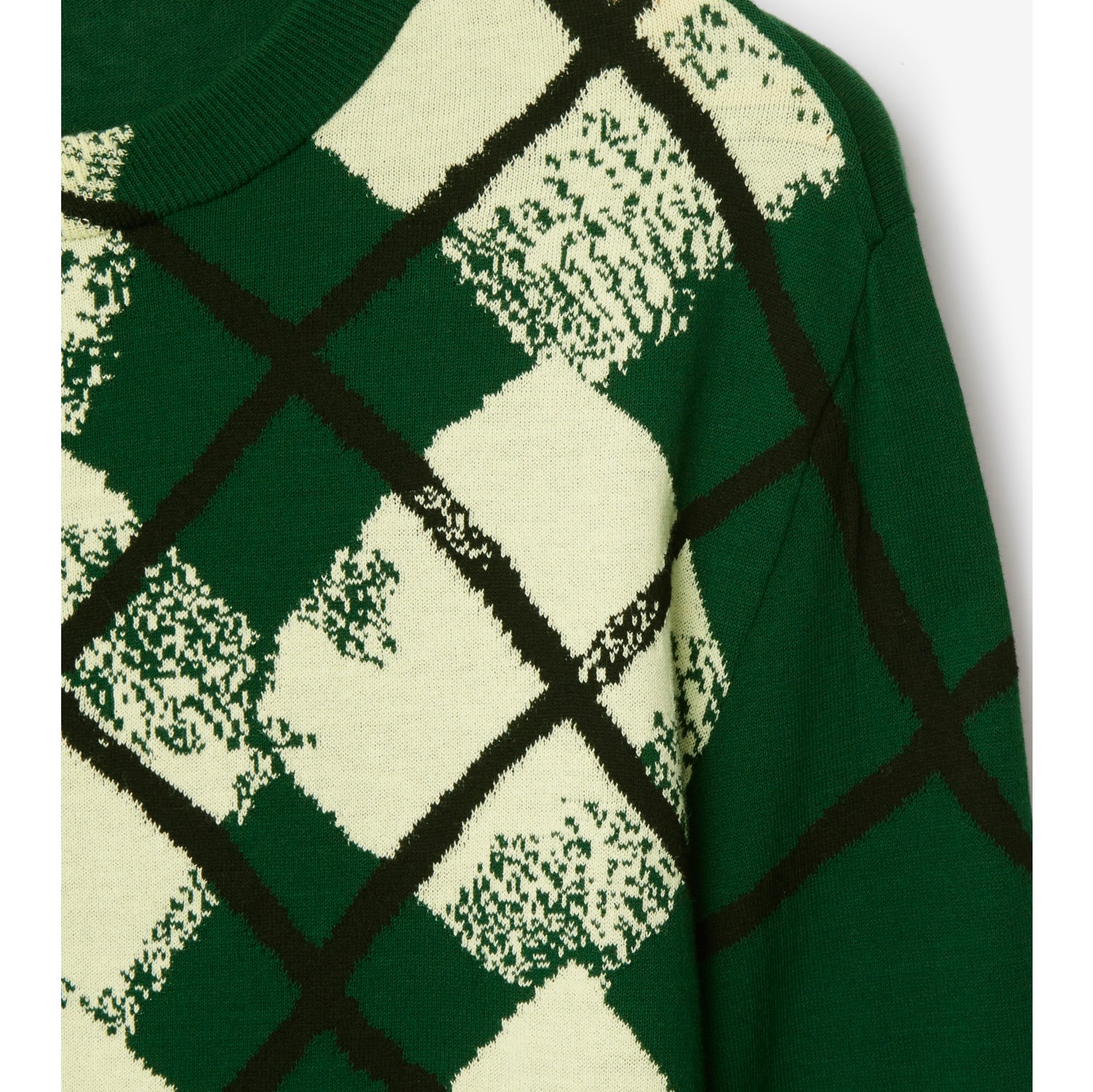 Argyle Cotton Sweater in Ivy Men Burberry® Official