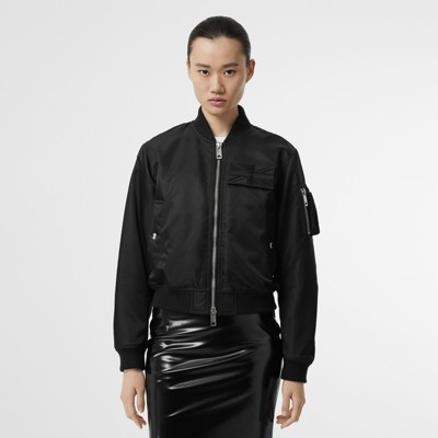 ジャケット BURBERRY Embroidered Polyester Blend Bomber Jacket Burberry Embroidered polyester blend bomber jacket
