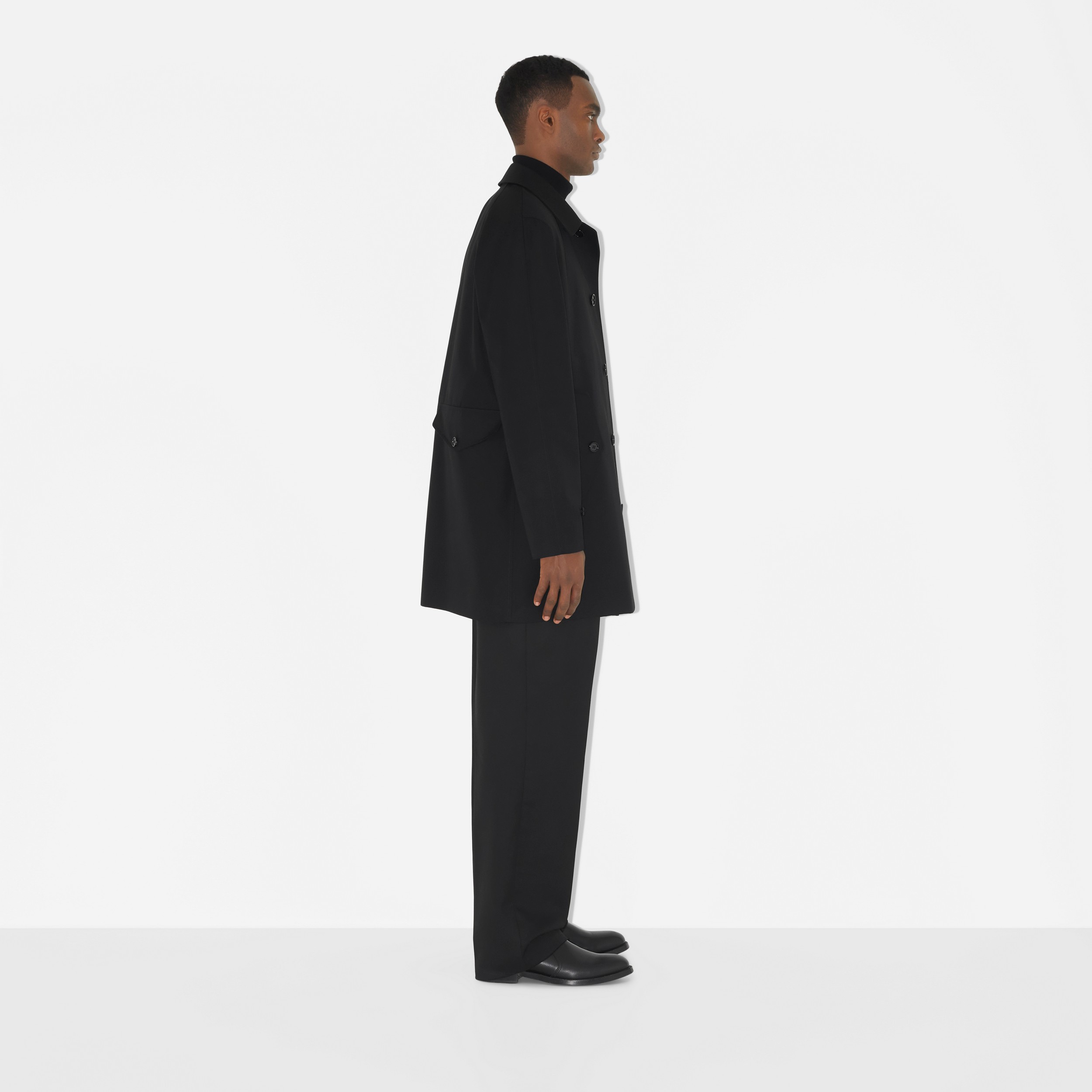 Archive-lined Cotton Gabardine Car Coat in Black - Men | Burberry® Official - 2