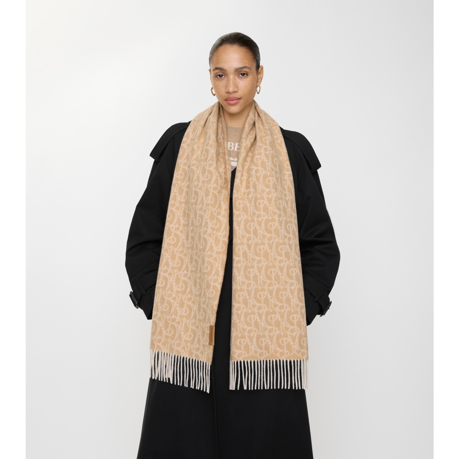 B Charm Cashmere Scarf in Camel | Burberry® Official