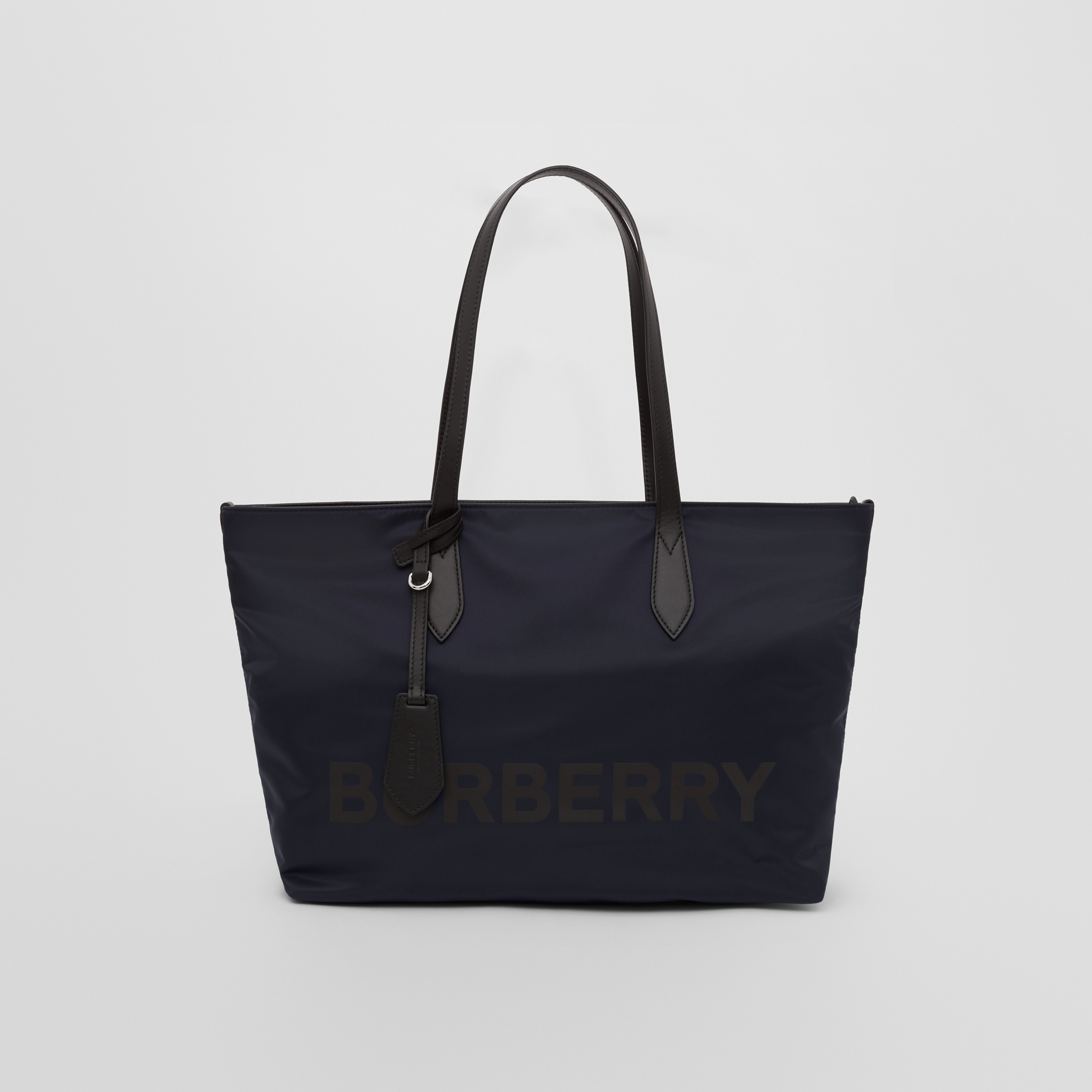 Logo Print Nylon Tote Bag in Navy Blue - Women | Burberry® Official - 1
