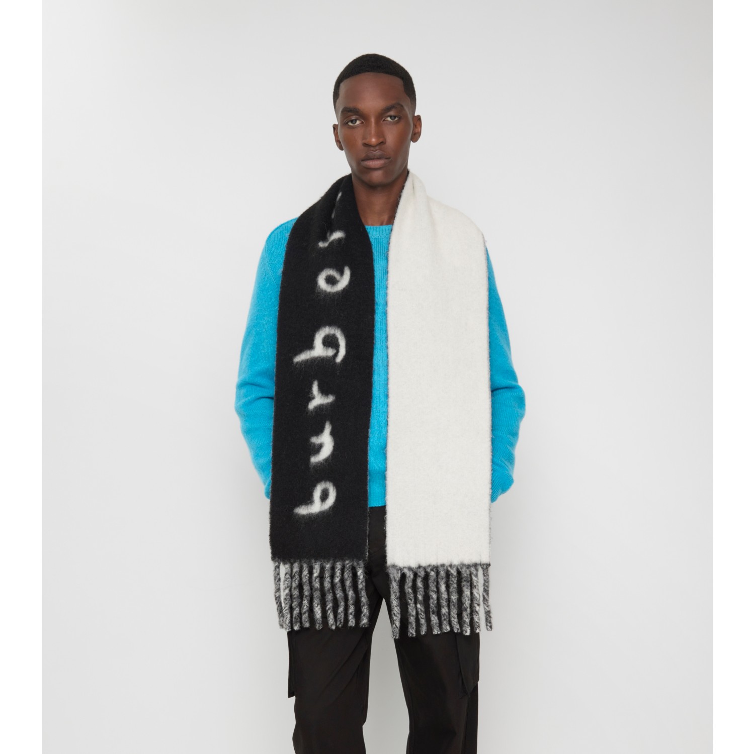 Reversible Logo Alpaca Wool Blend Scarf