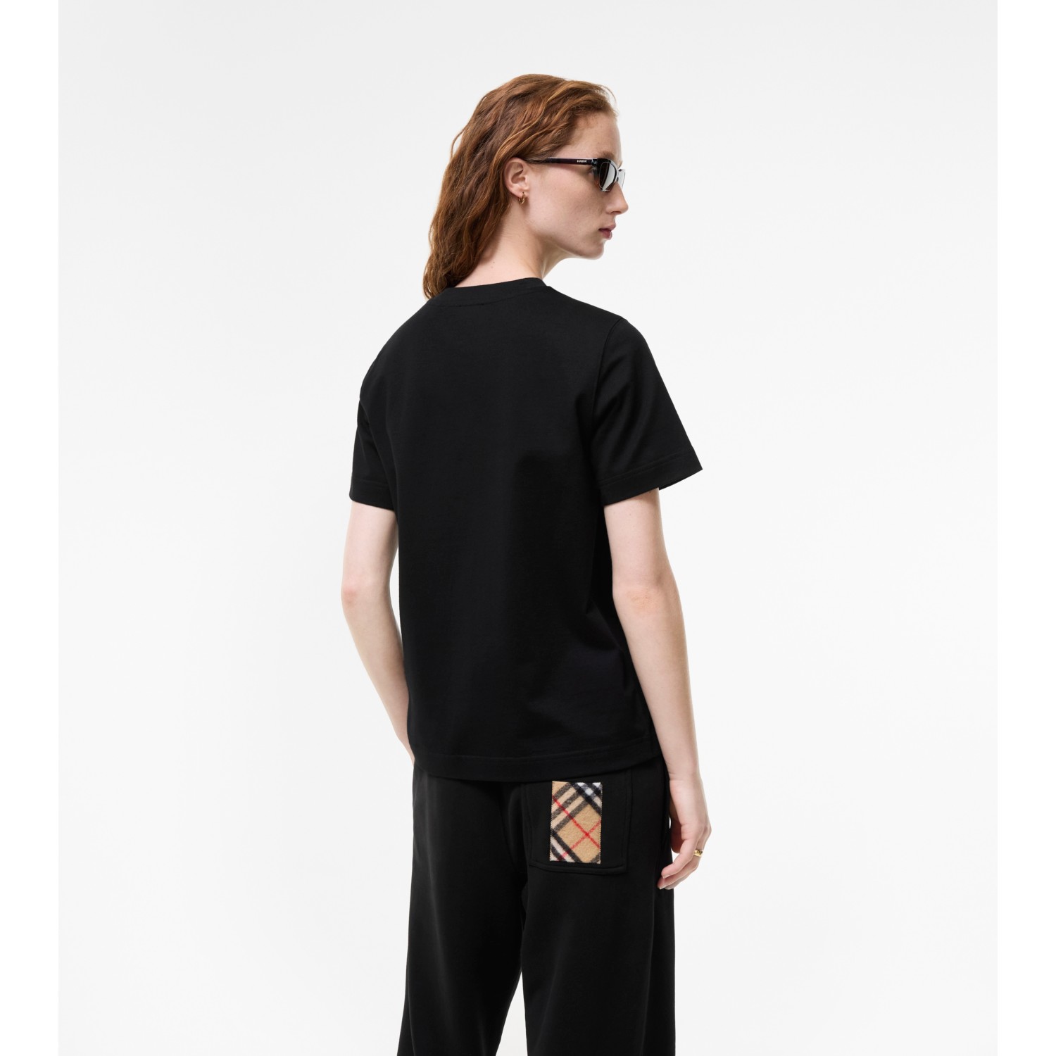 Check Cashmere Patch Cotton T-shirt - thumbnail 6