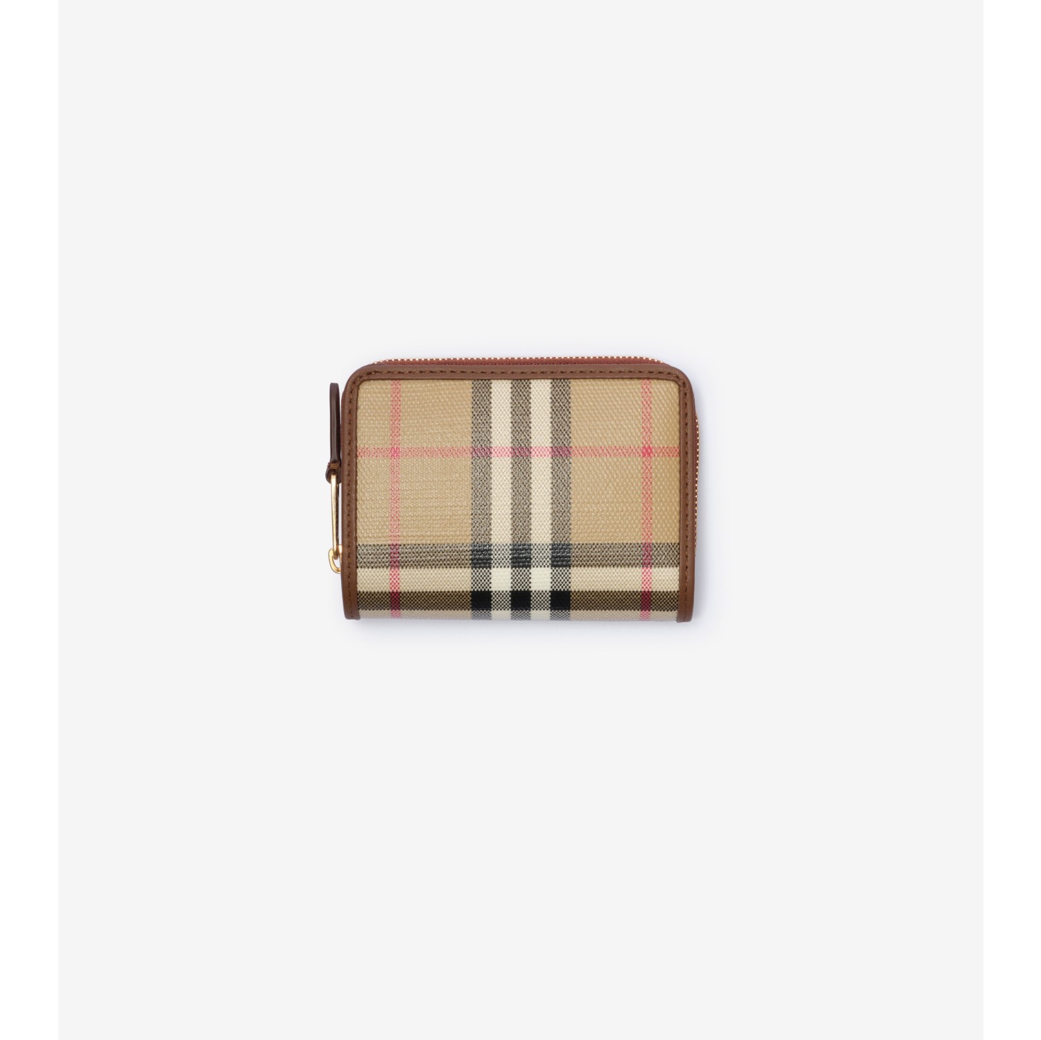 Small Check Zip Wallet
