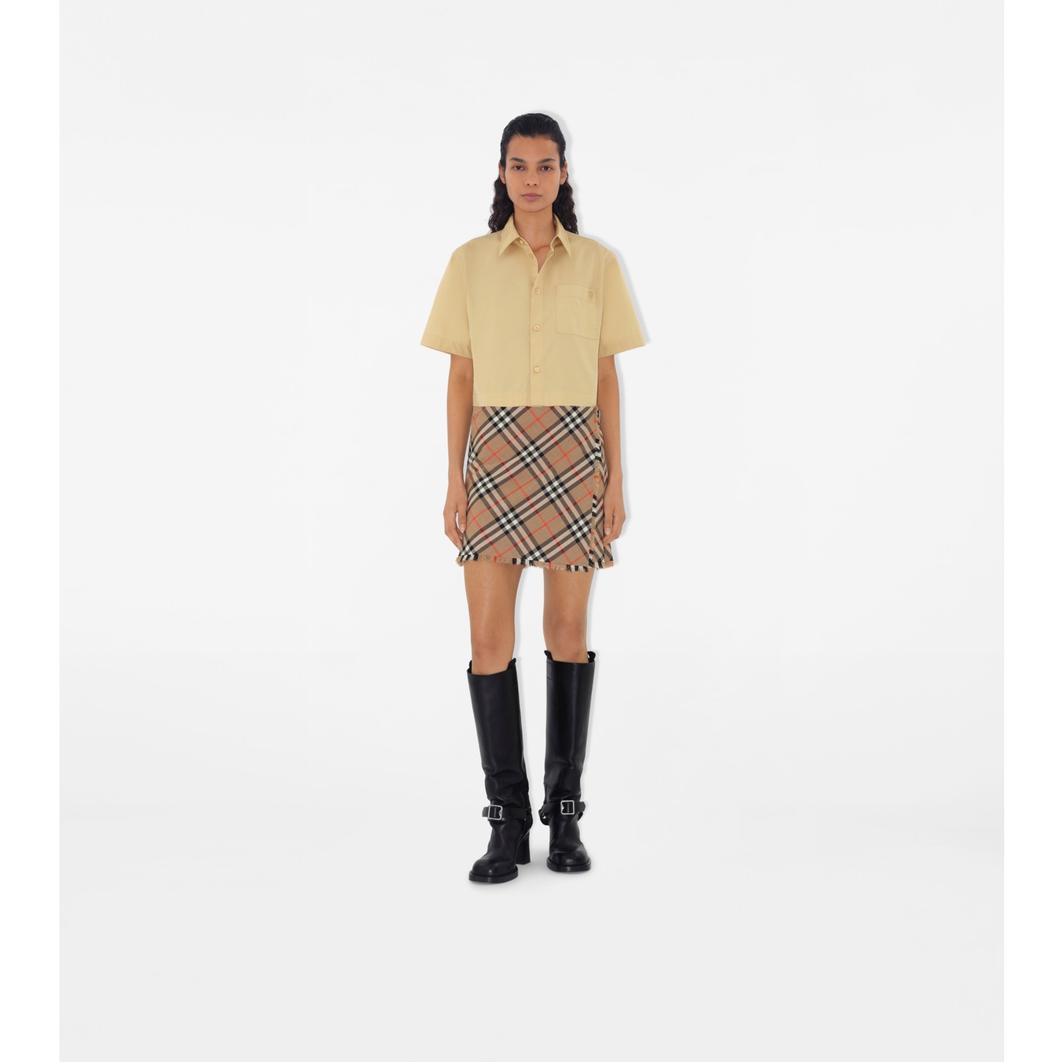 Check Wool Blend Mini Kilt