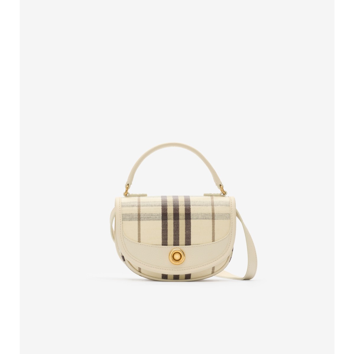 Burberry Highlands Plaid Tote Bag In Sand