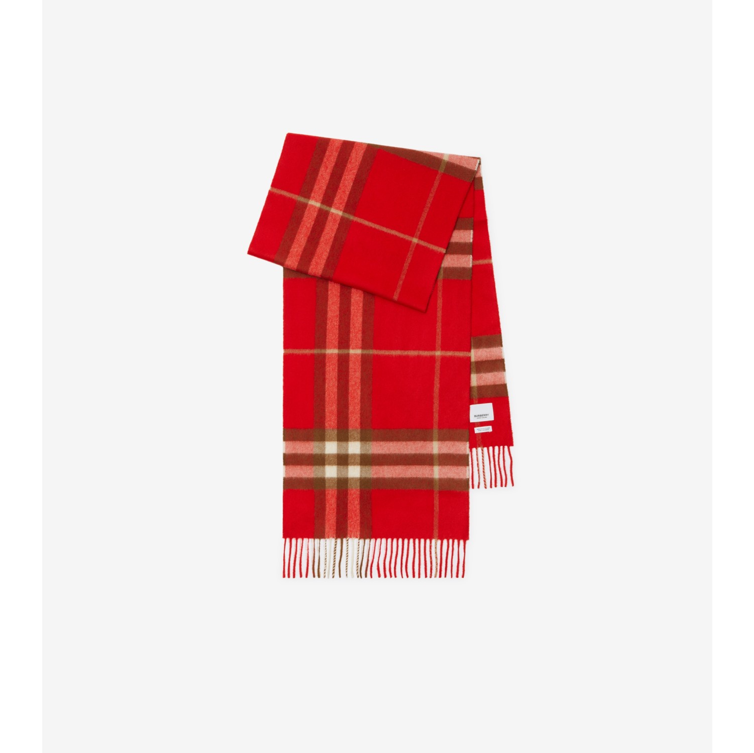 Check Cashmere Scarf in Red Burberry Official