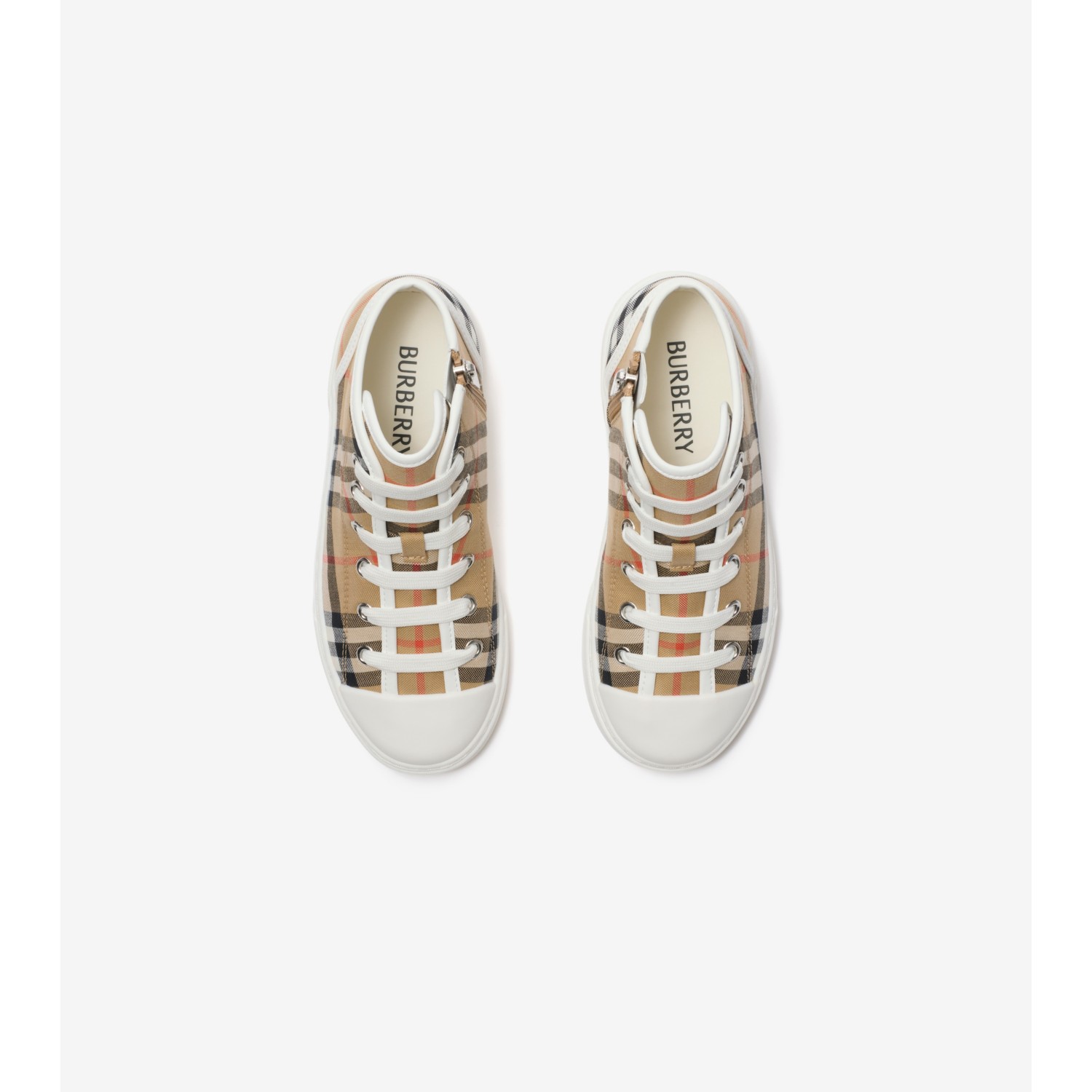 Check Cotton High-top Sneakers - thumbnail 4