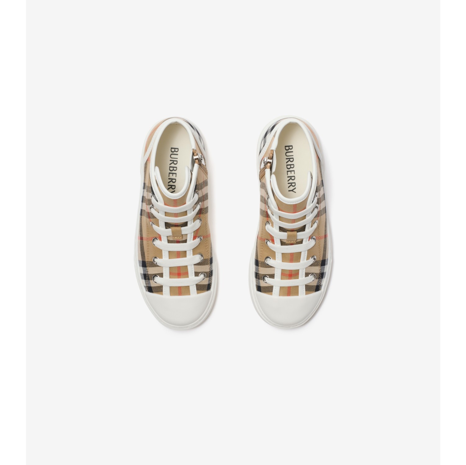 High-Top-Baumwollsneaker in Check