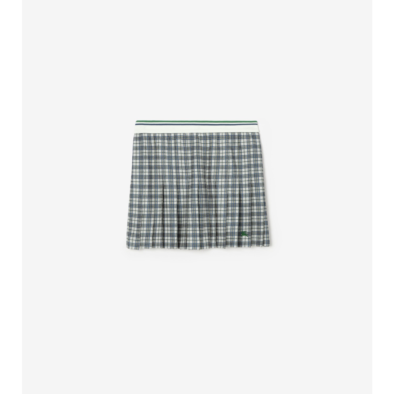 Pleated Check Jersey Mini Skirt