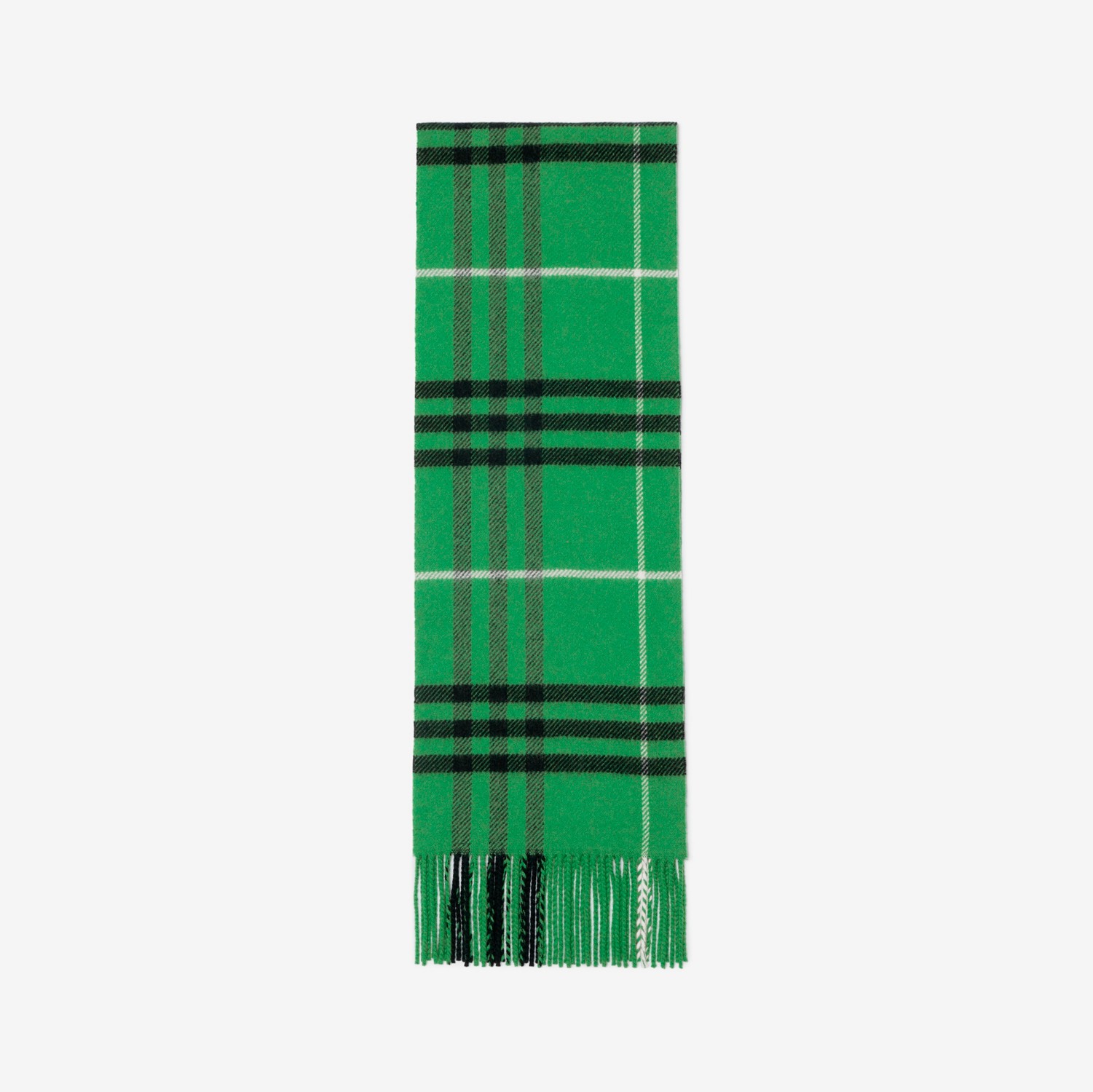 Check Wool Cashmere Scarf in Caterpillar | Burberry® Official