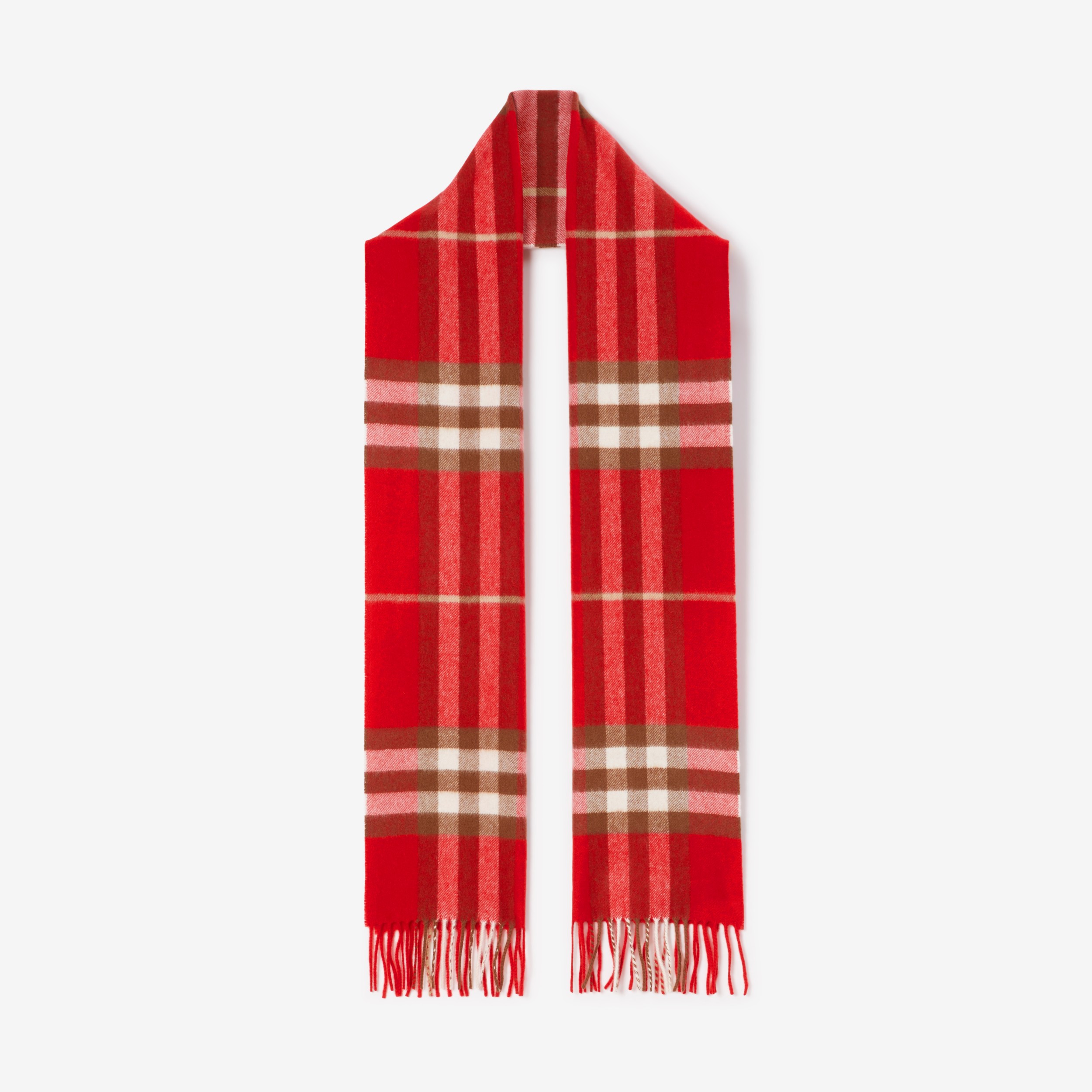 The Burberry Check Cashmere Scarf Red | Burberry® Official