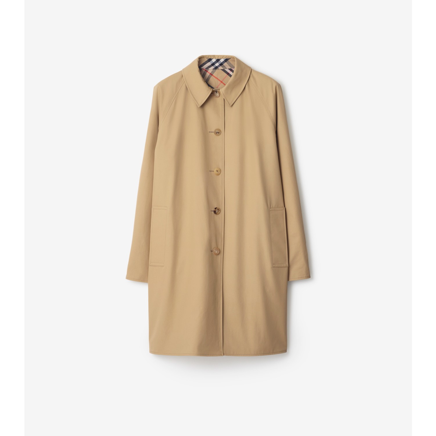 Long Reversible Gabardine Car Coat